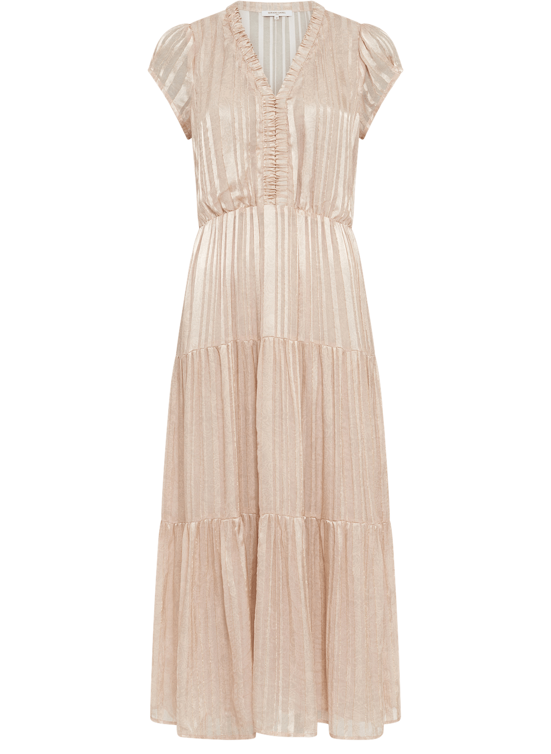 Robe longue et cintrée à lurex doré - rionna GERARD DAREL Beige