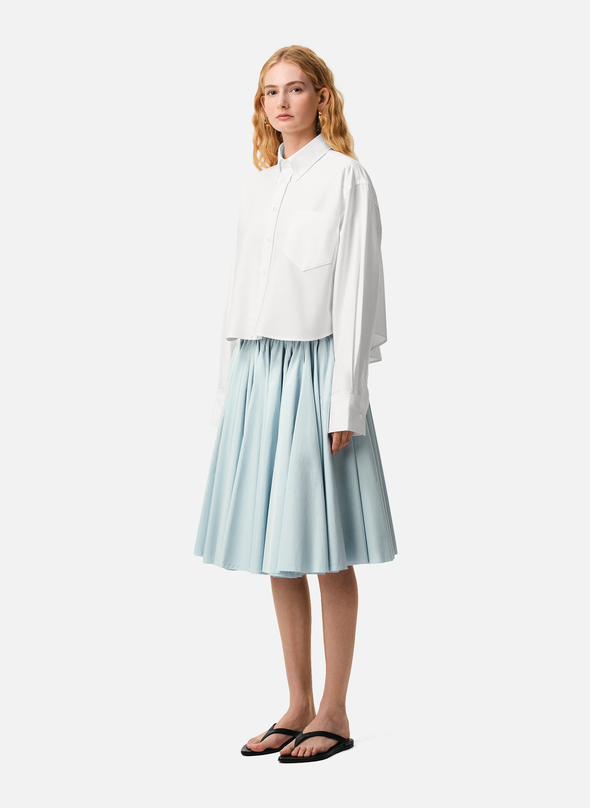 Chemise Croppée Oversize Ami De Coeur En Coton AMI PARIS Blanc