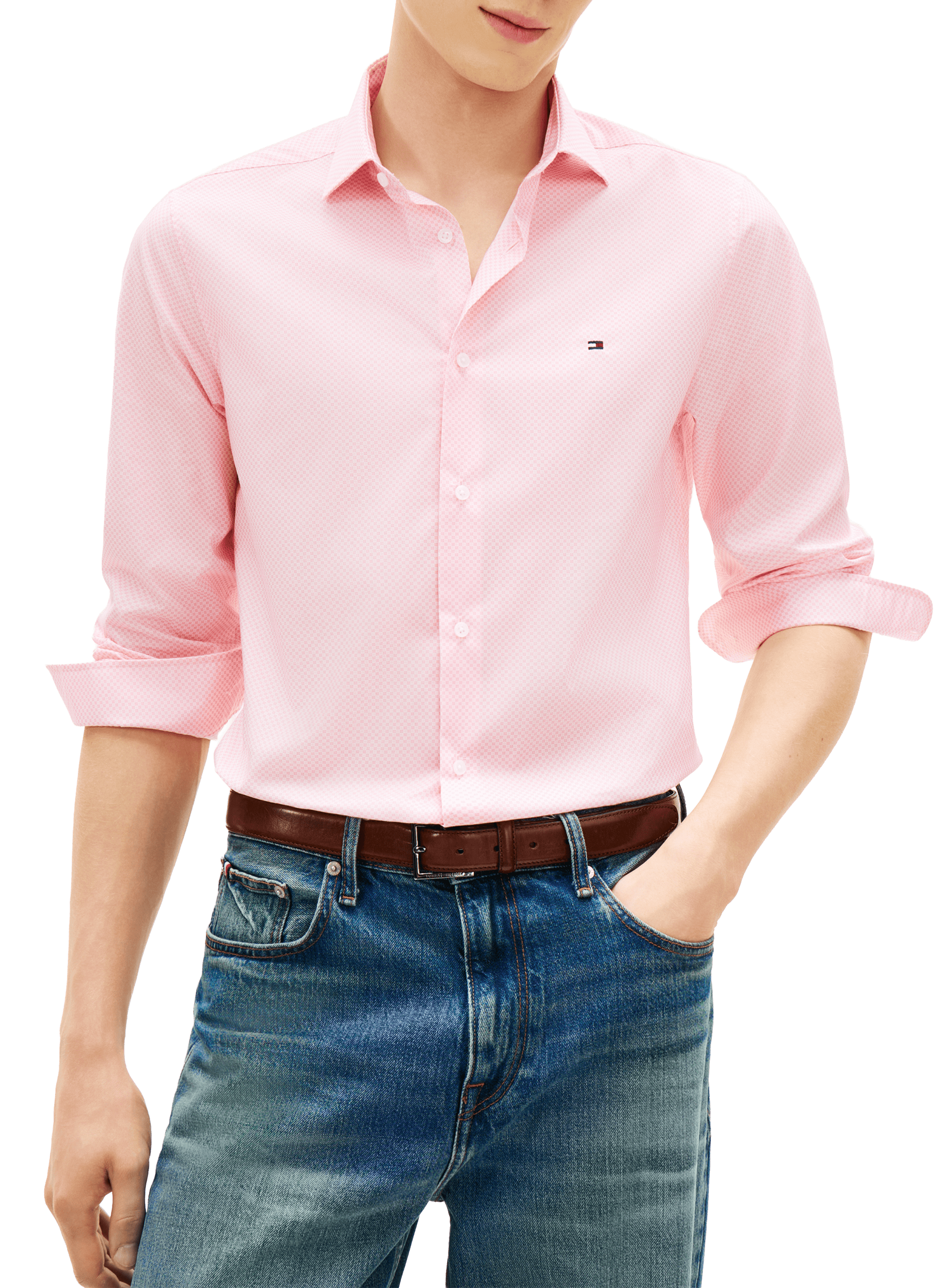 Straight cotton blend Shirt TOMMY HILFIGER Pink