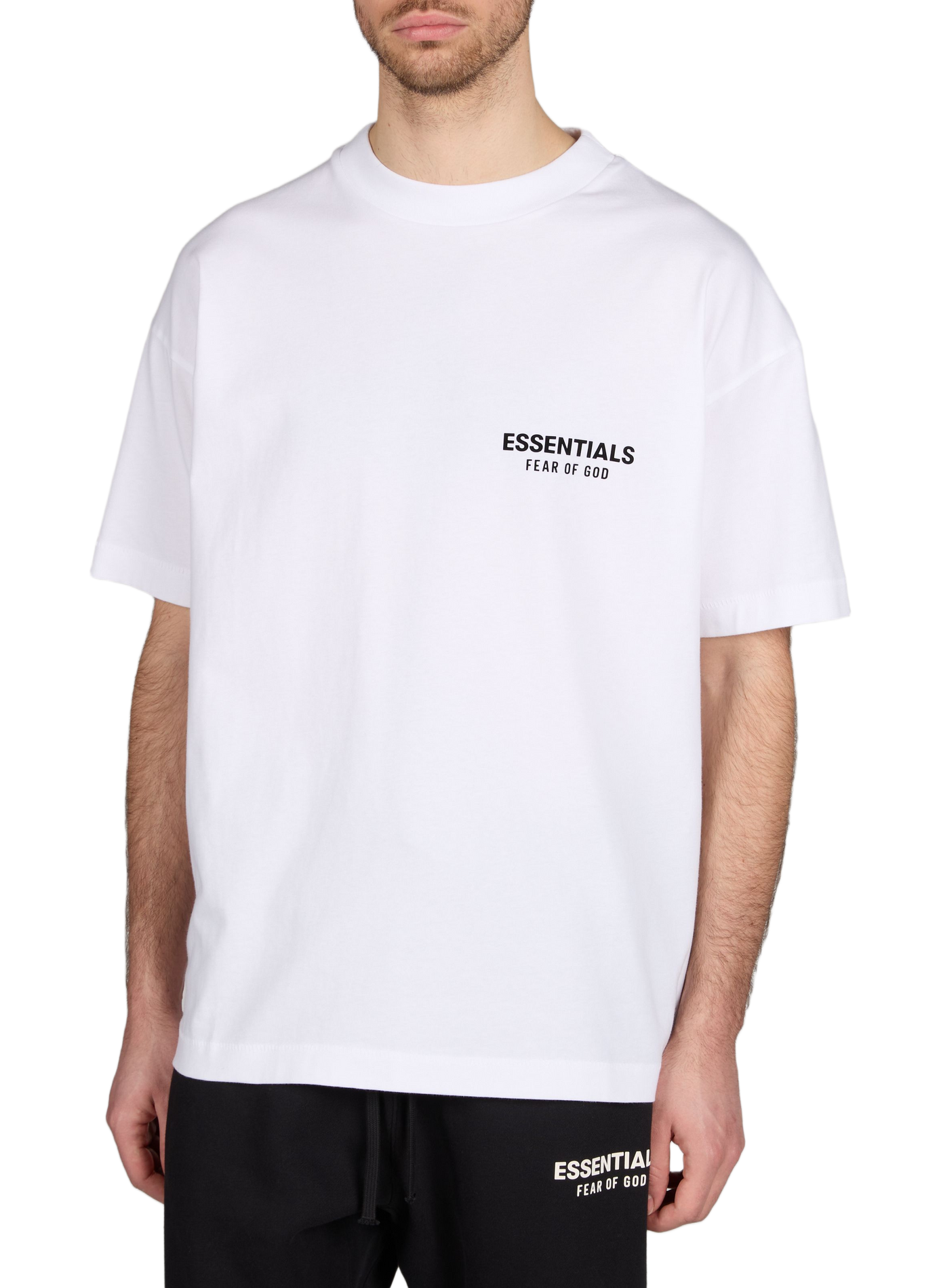 Oversized cotton brand t-shirt FEAR OF GOD ESSENTIALS Beige