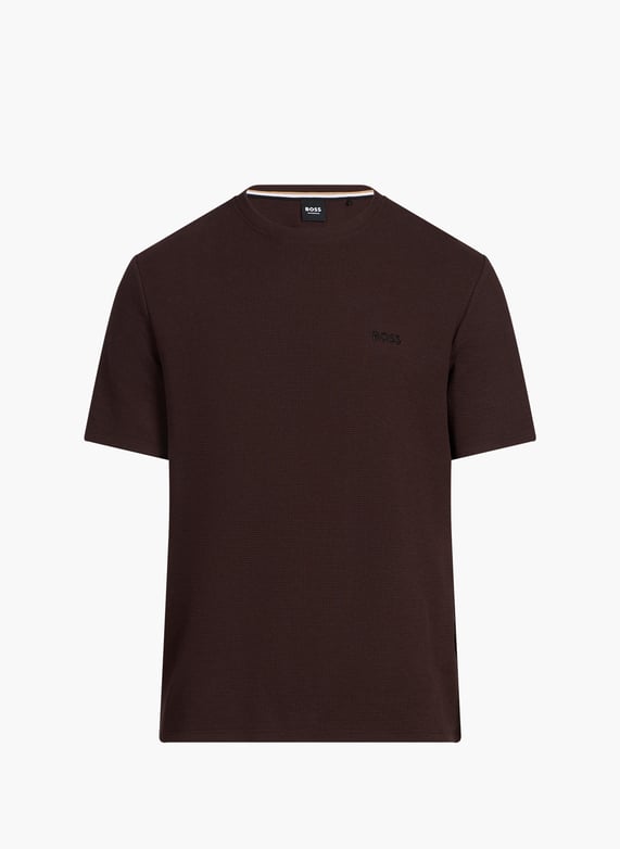 T-Shirt droit à col rond en coton mélangé Gris Boss - Homme T-Shirt droit à col rond en coton mélangé Gris Boss - Homme