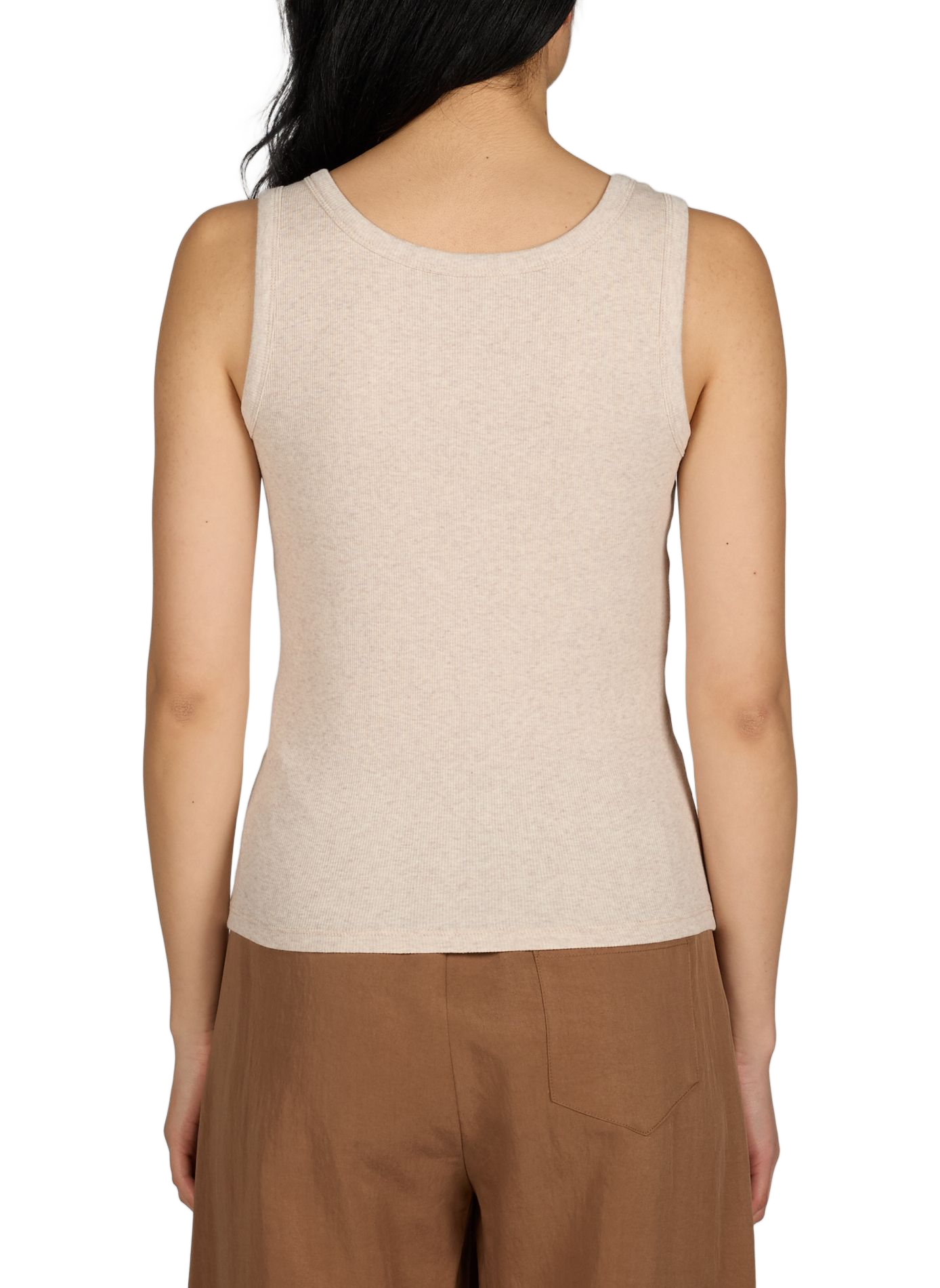 Ribbed cotton blend Tank top OBJECT Beige
