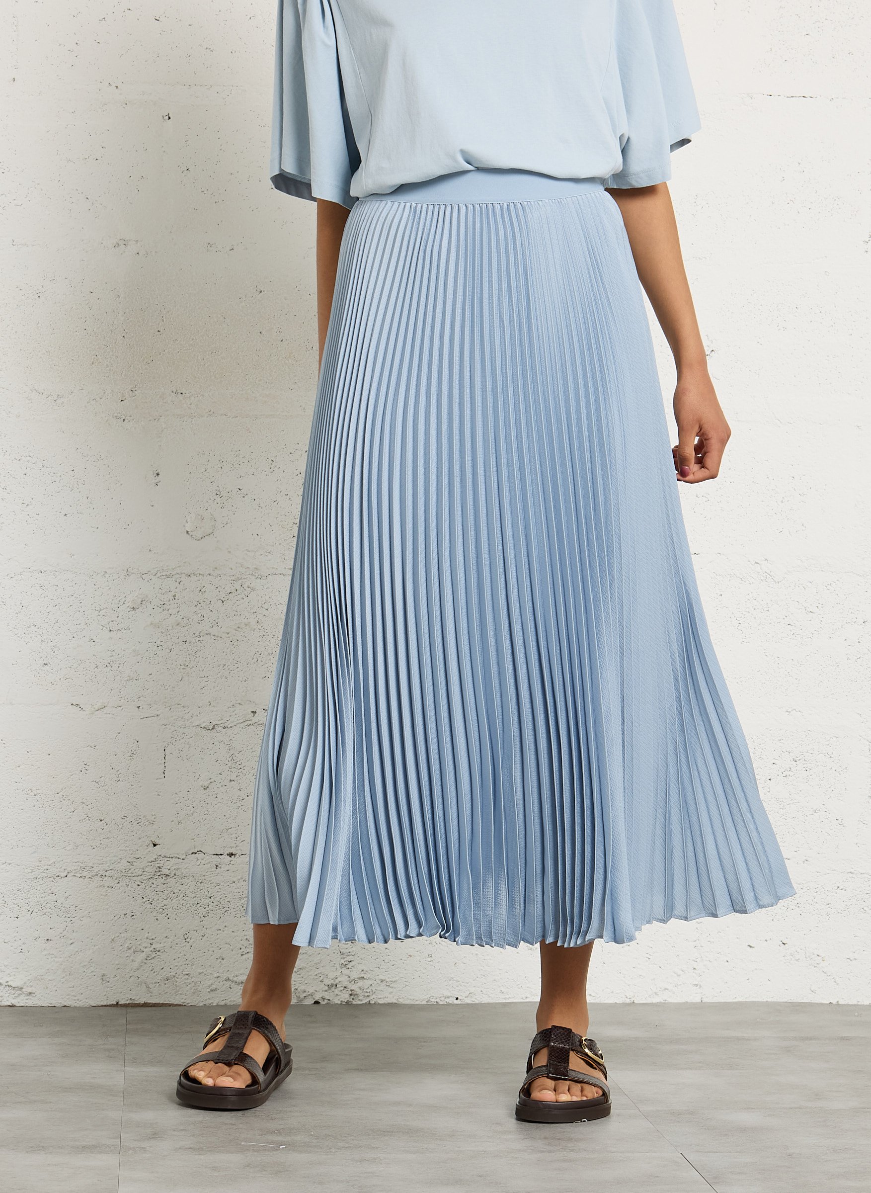 Jupe plissée évasée esther MAISON 123 Bleu