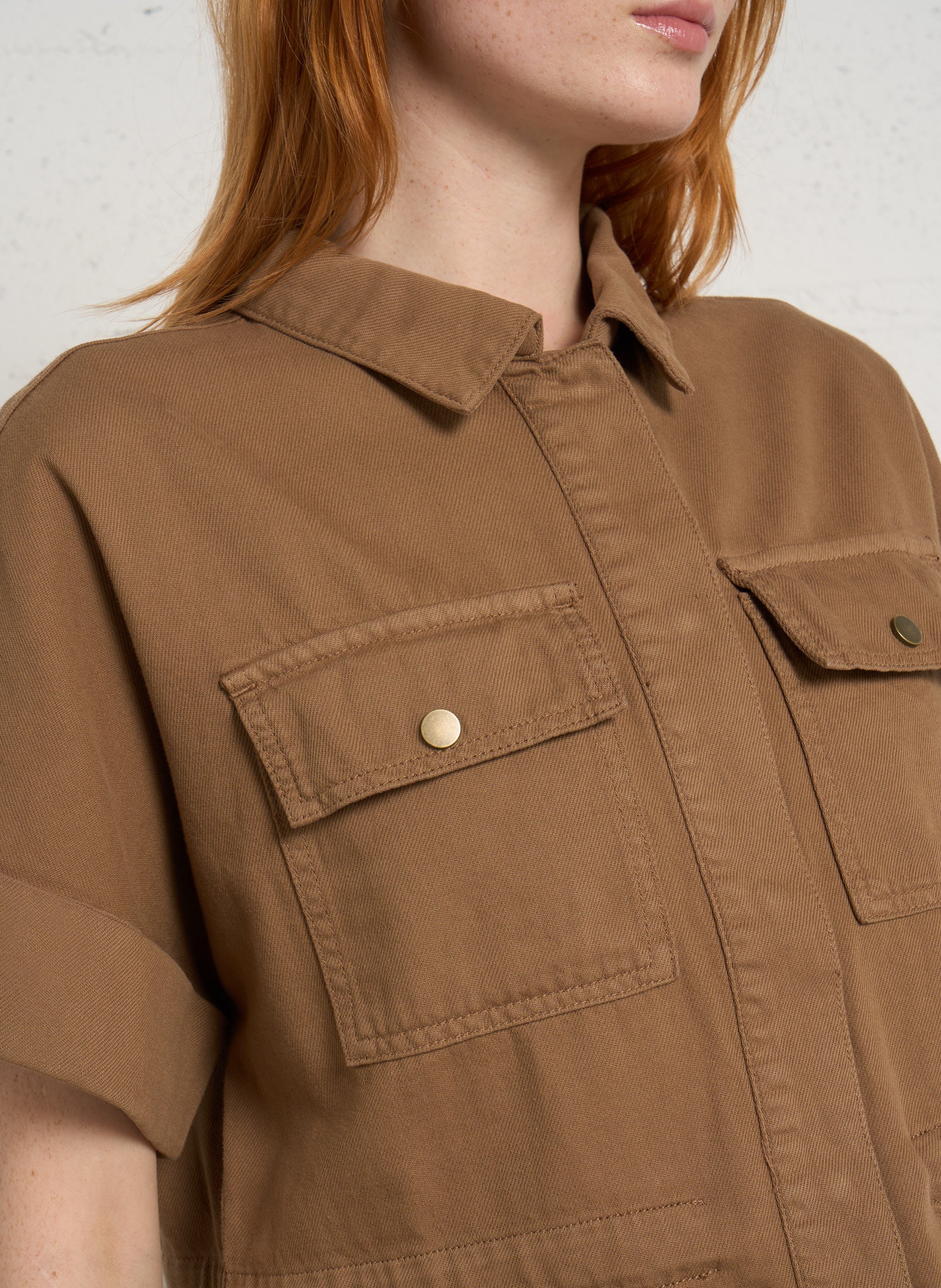 Chemise col classique en coton vita MAISON 123 Marron