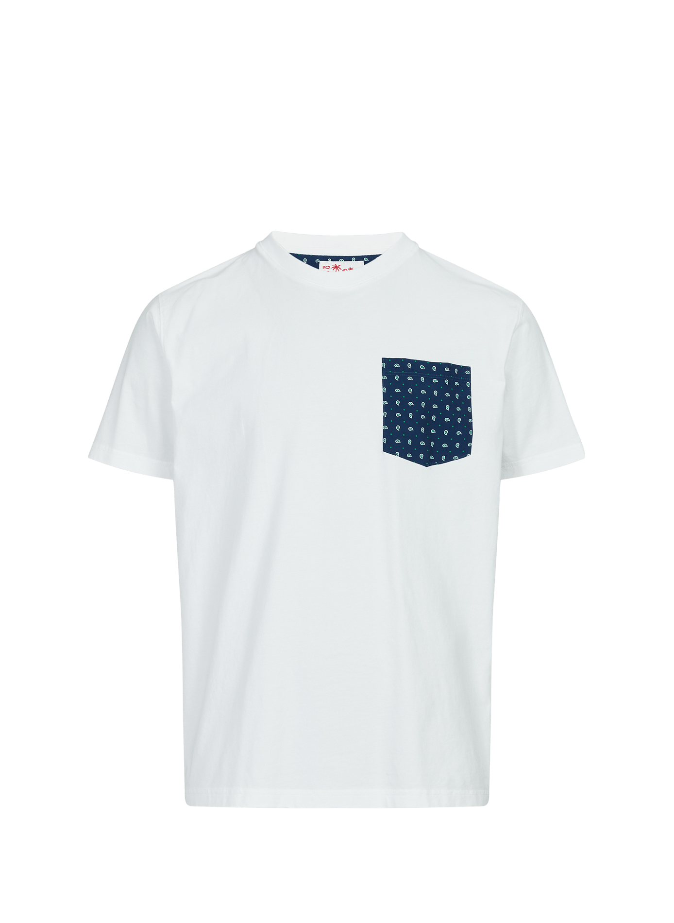White T-shirt with printed chest pocket in cotton MC2 SAINT BARTH White