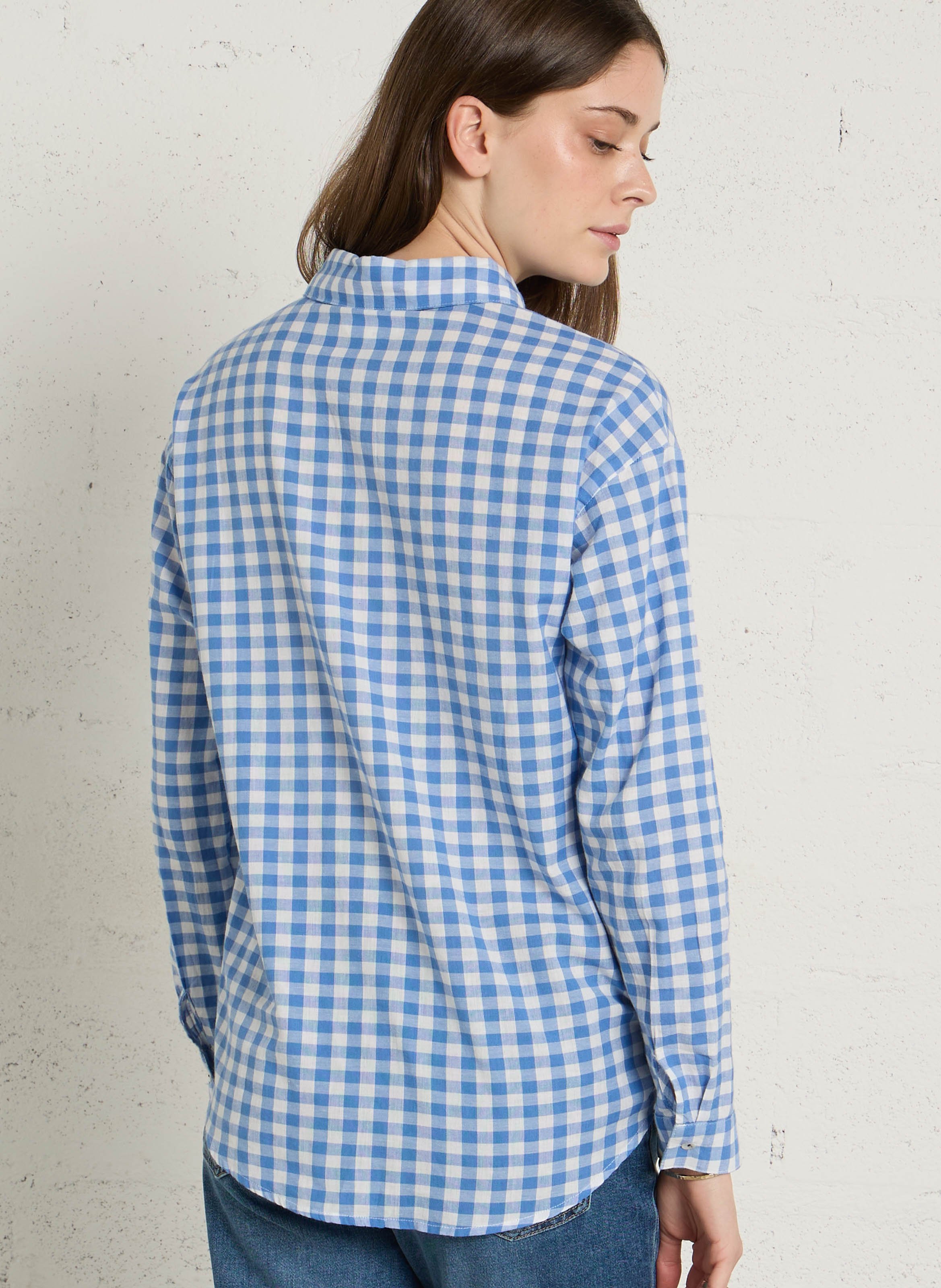 Chemise à carreaux en coton marilou MAISON 123 Bleu