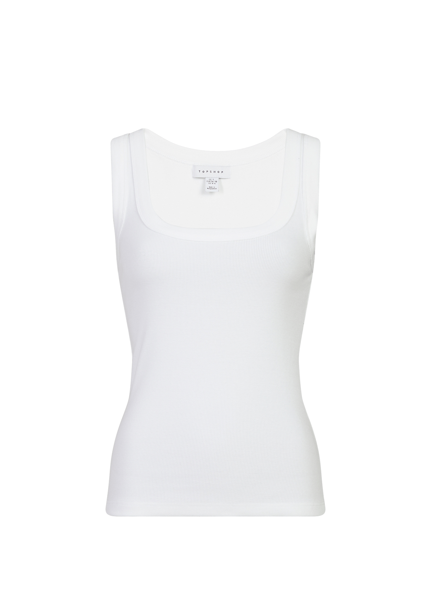 Canottiera a coste in misto cotone TOPSHOP Bianco