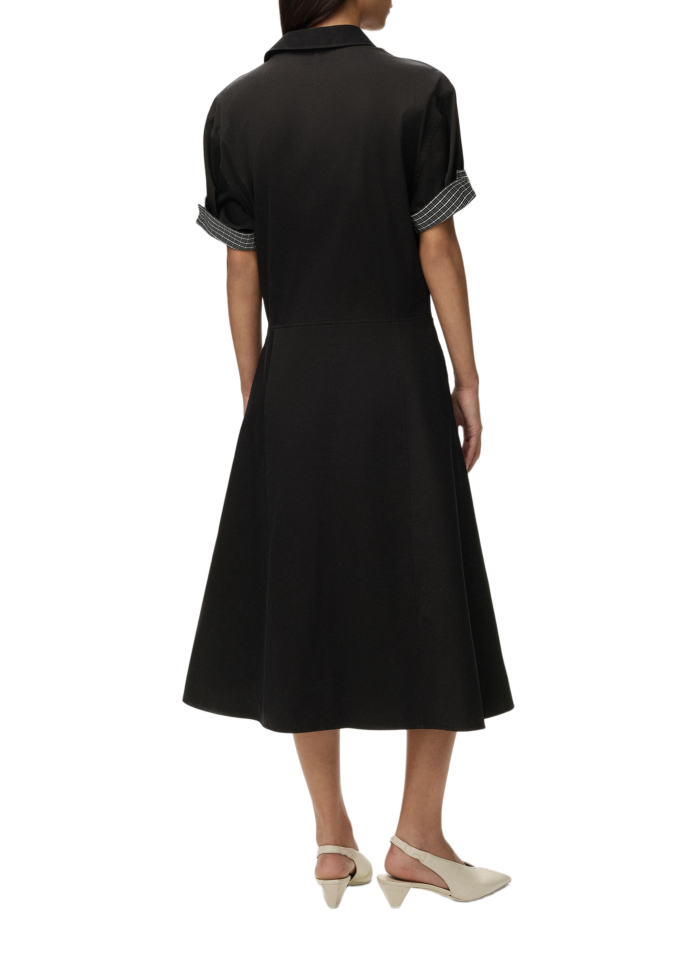 Cotton and silk wrap dress LOEWE Black