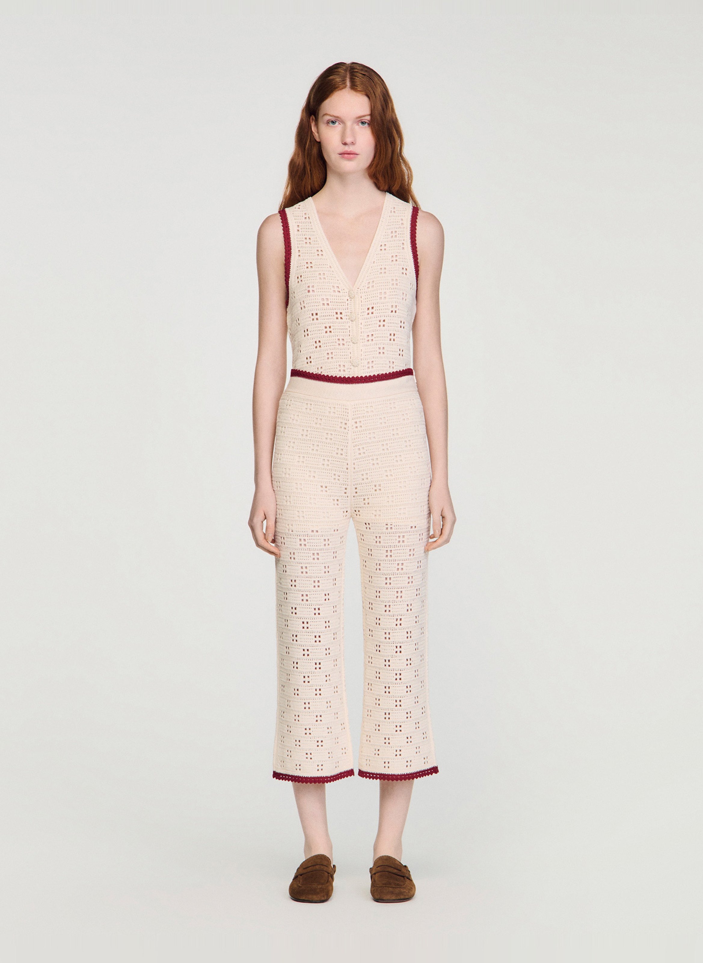Pantacourt taille haute SANDRO Beige