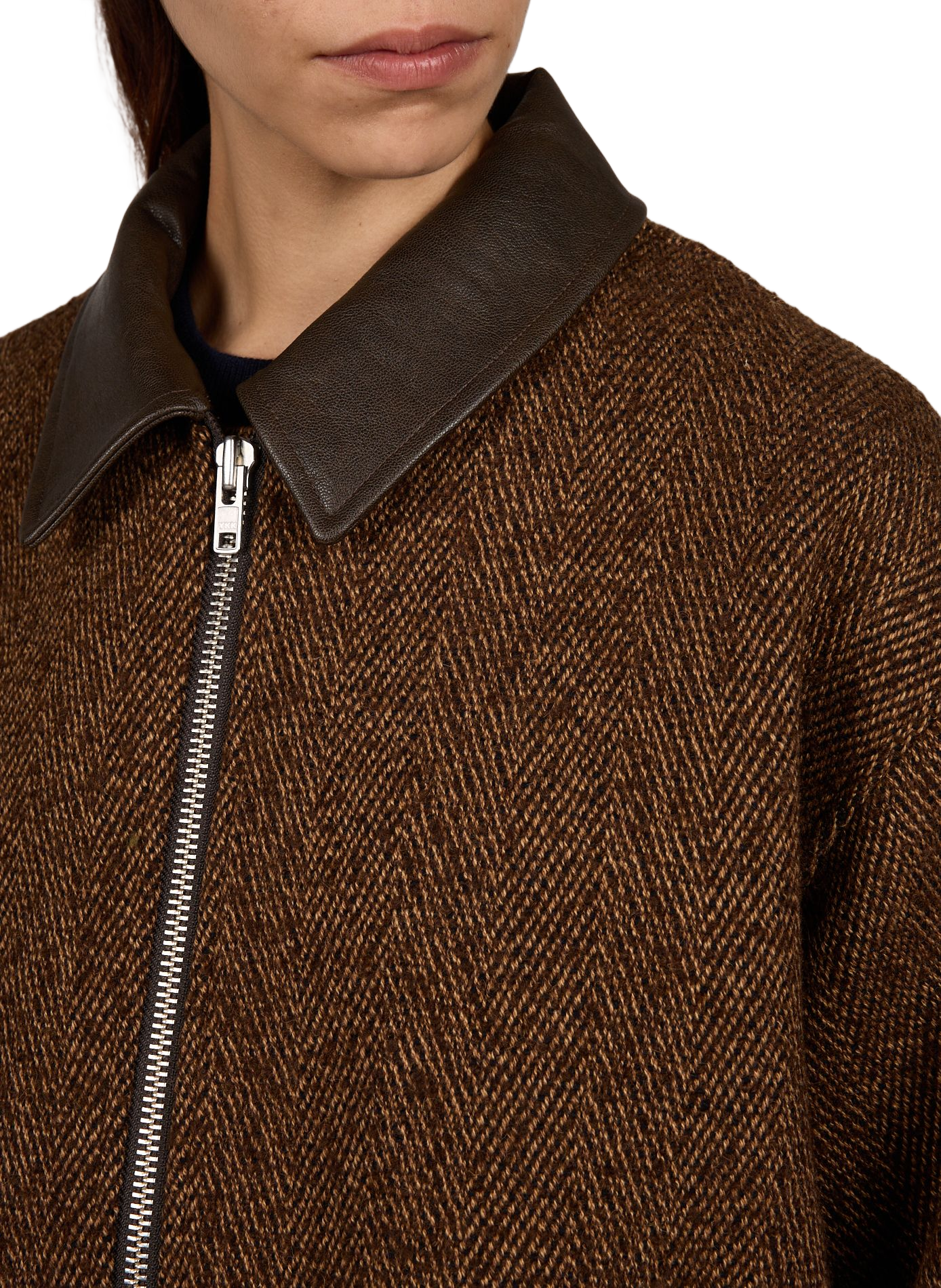 Oversized jacket with classic collar BELLEROSE Brown