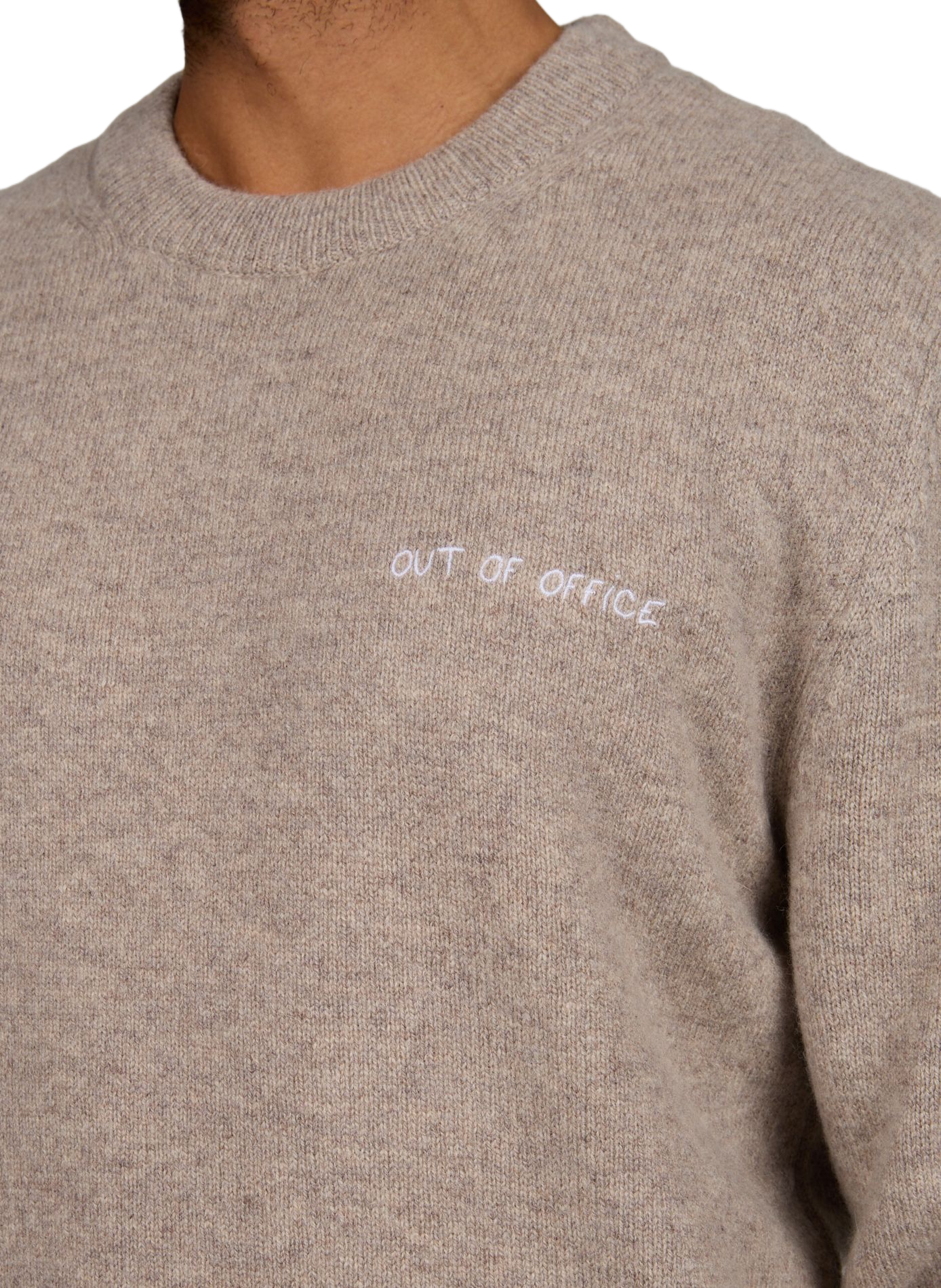 Pull oversize col rond en laine MAISON LABICHE Beige