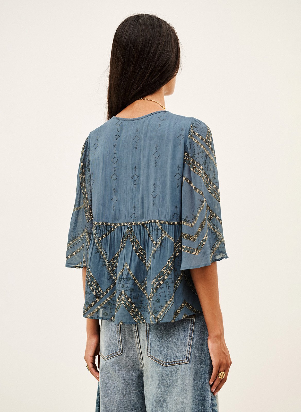 Blouse droite manches longues placido BA&SH Bleu