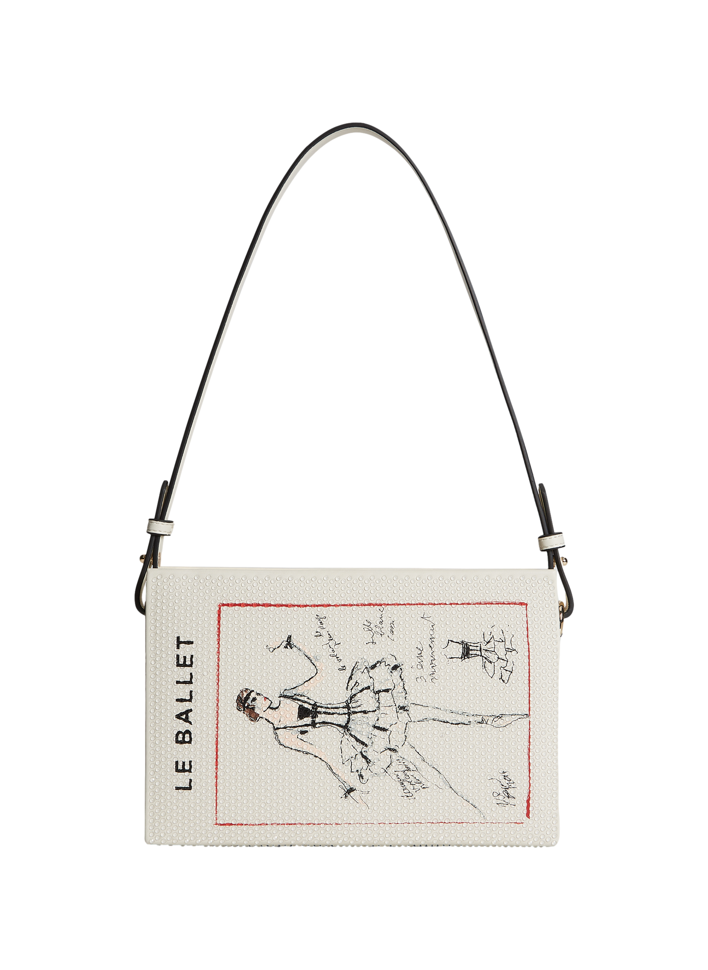 Kleine bedruckte Clutch - SOIREE BOOK BALLET KARL LAGERFELD Beige
