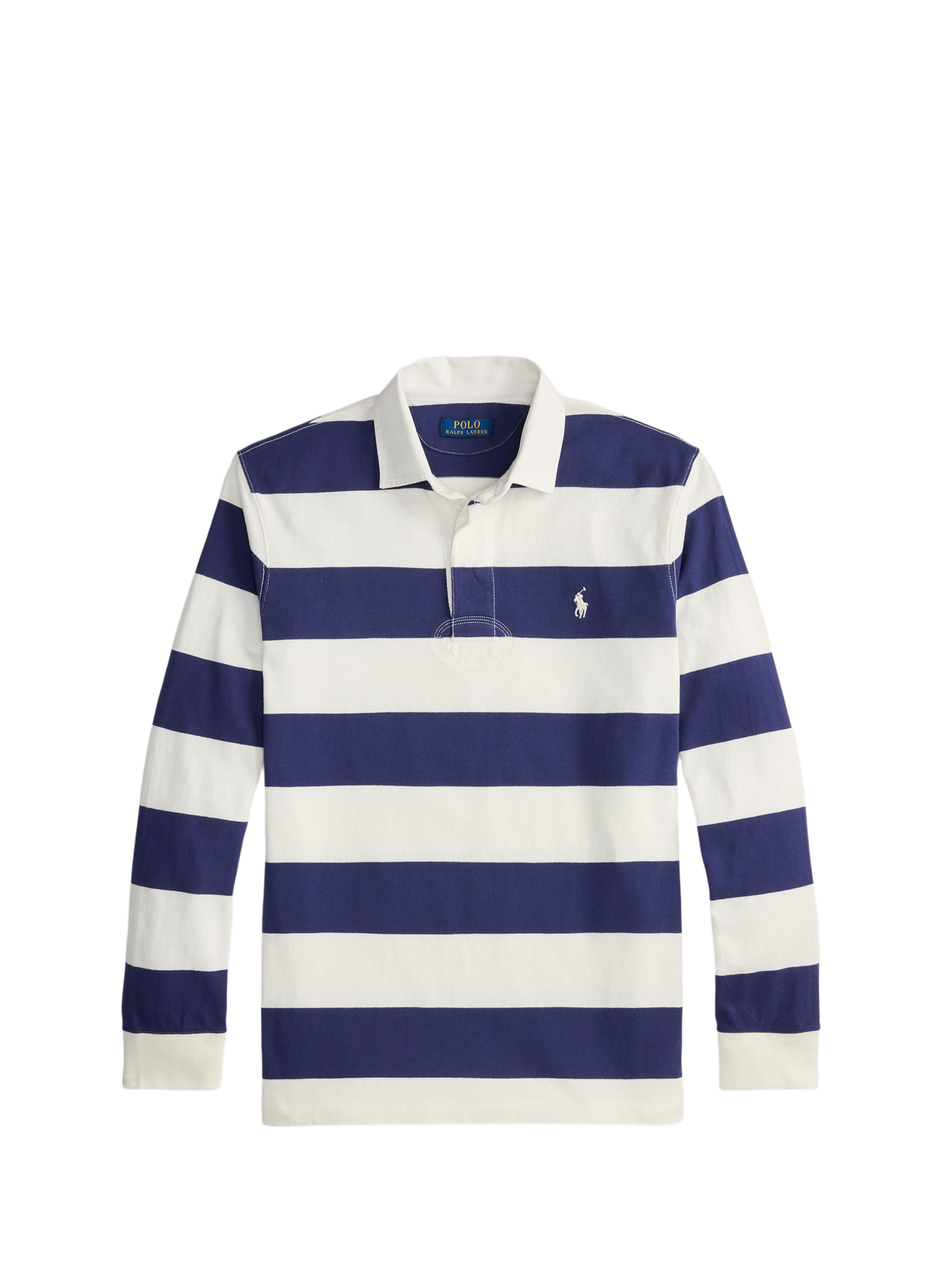 Polo rayé manches longues en coton POLO [10313] Trphy crm bthus nvy
