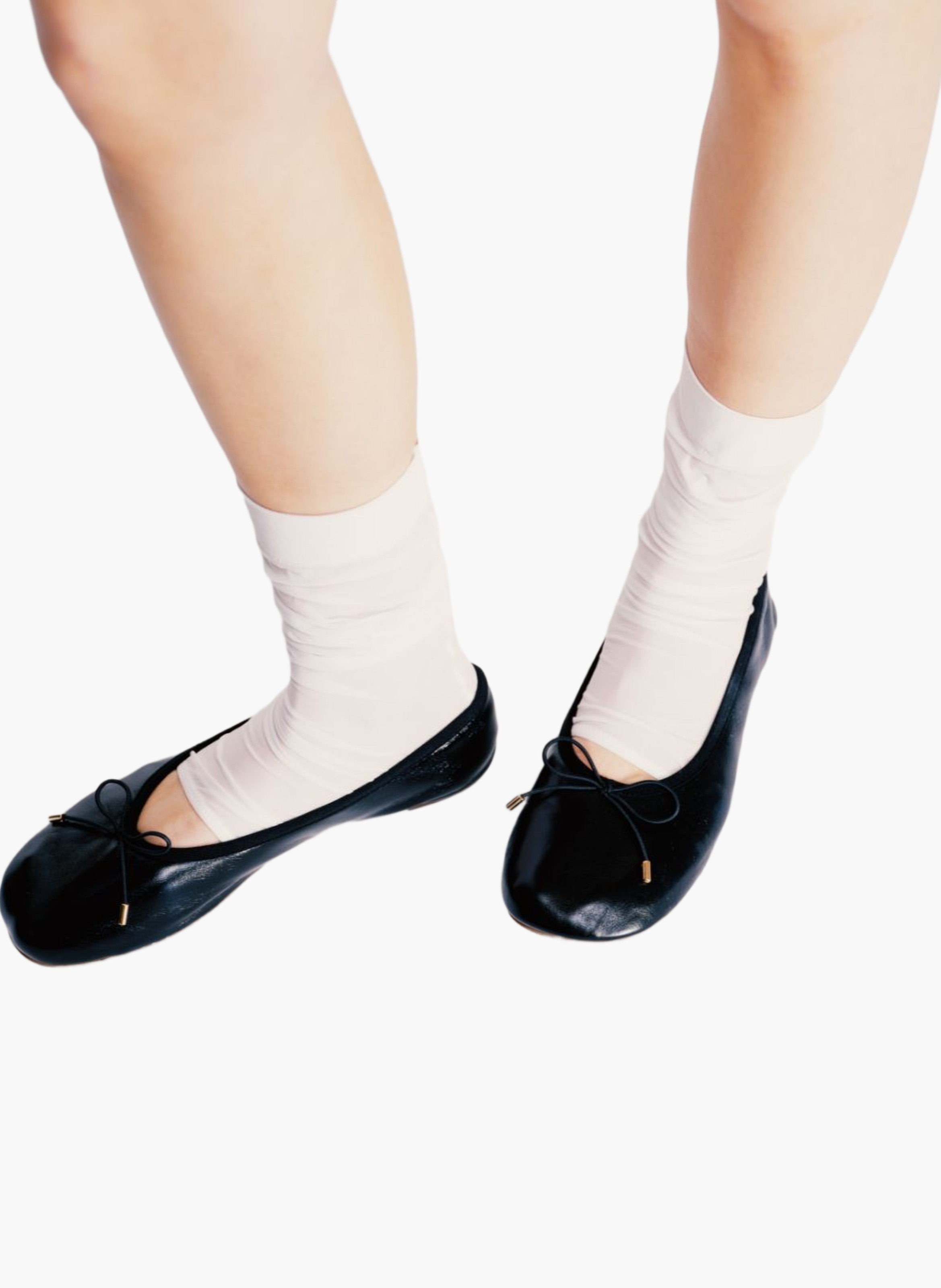 Scrunch ballerina's van leer NAKED WOLFE Zwart