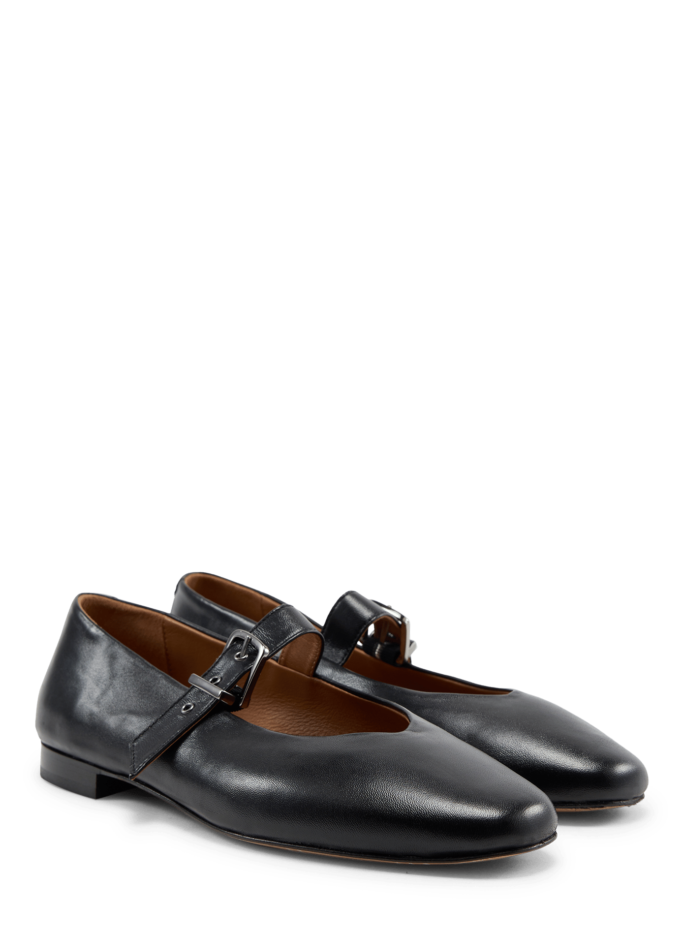 Mado leather strap ballet flats BOBBIES Black