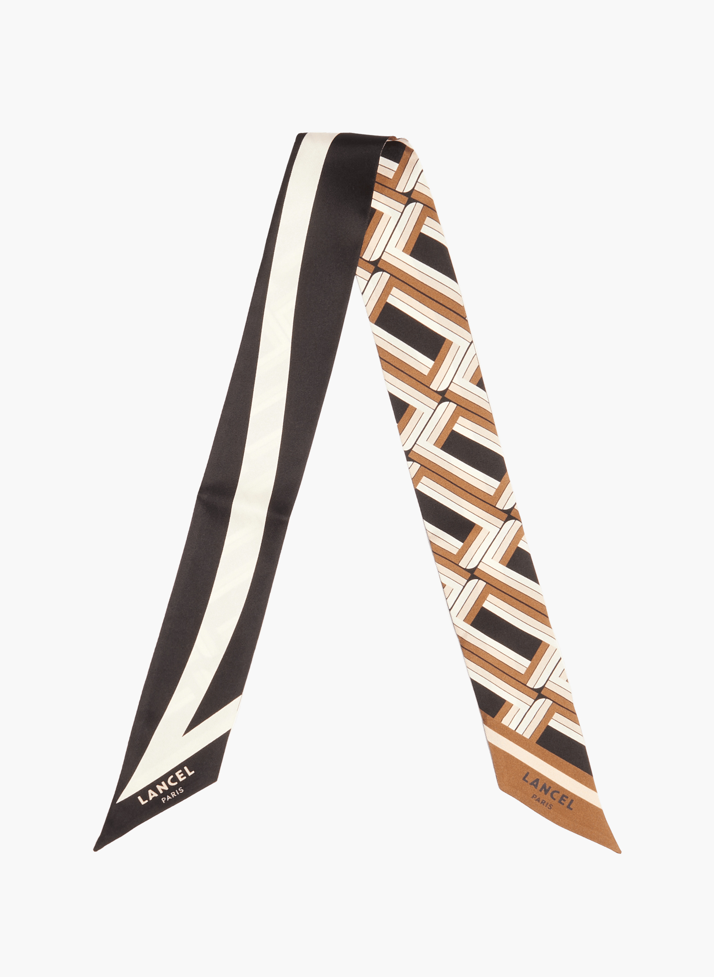 Zijden monogram bandeau LANCEL Zwart