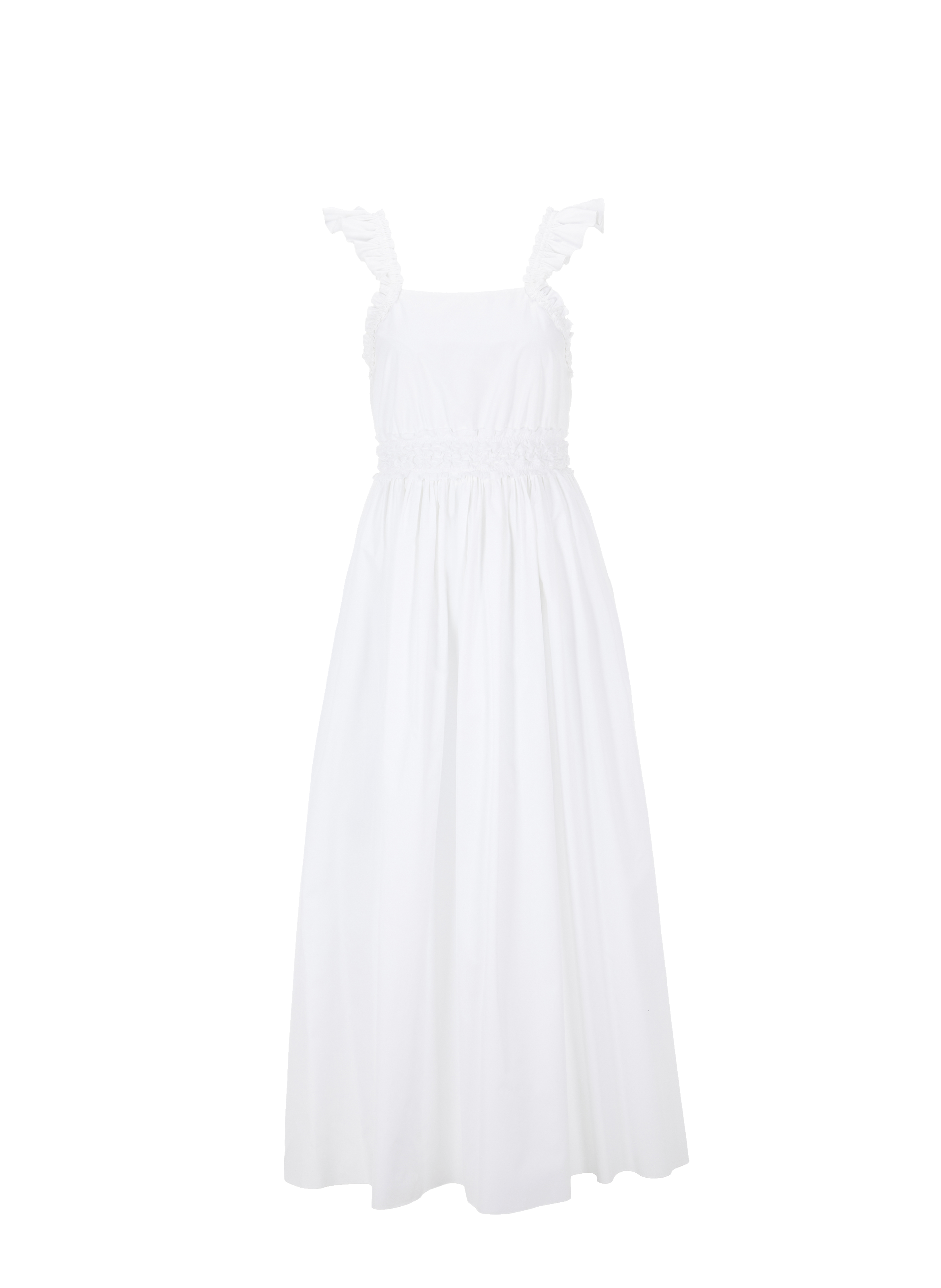 Robe longue smockée en coton