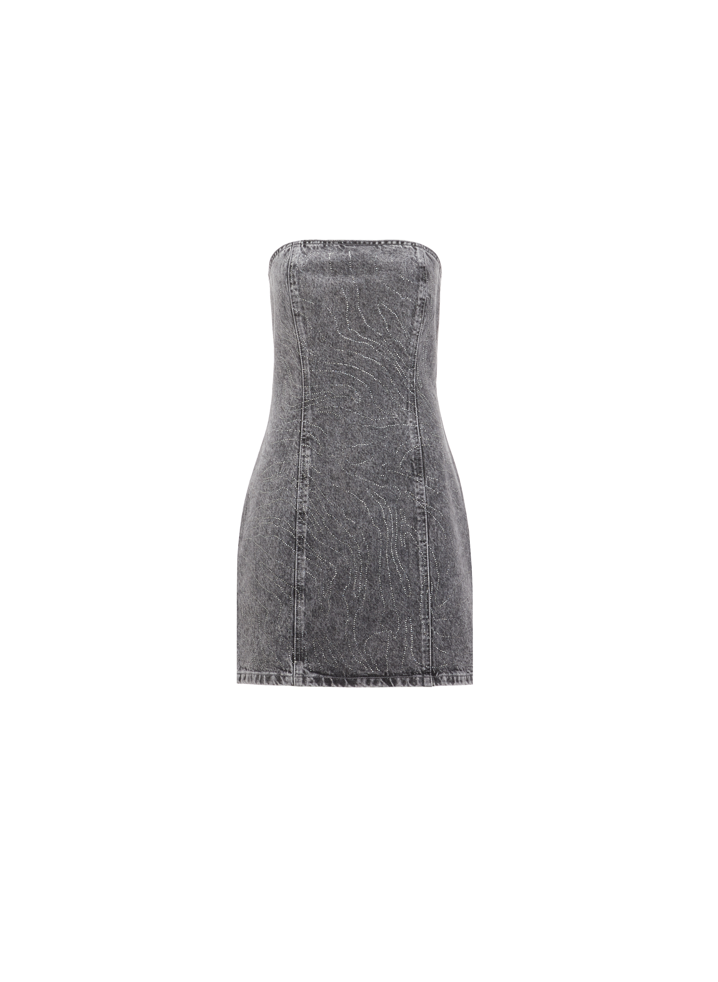 Robe bustier en jean ROTATE Gris