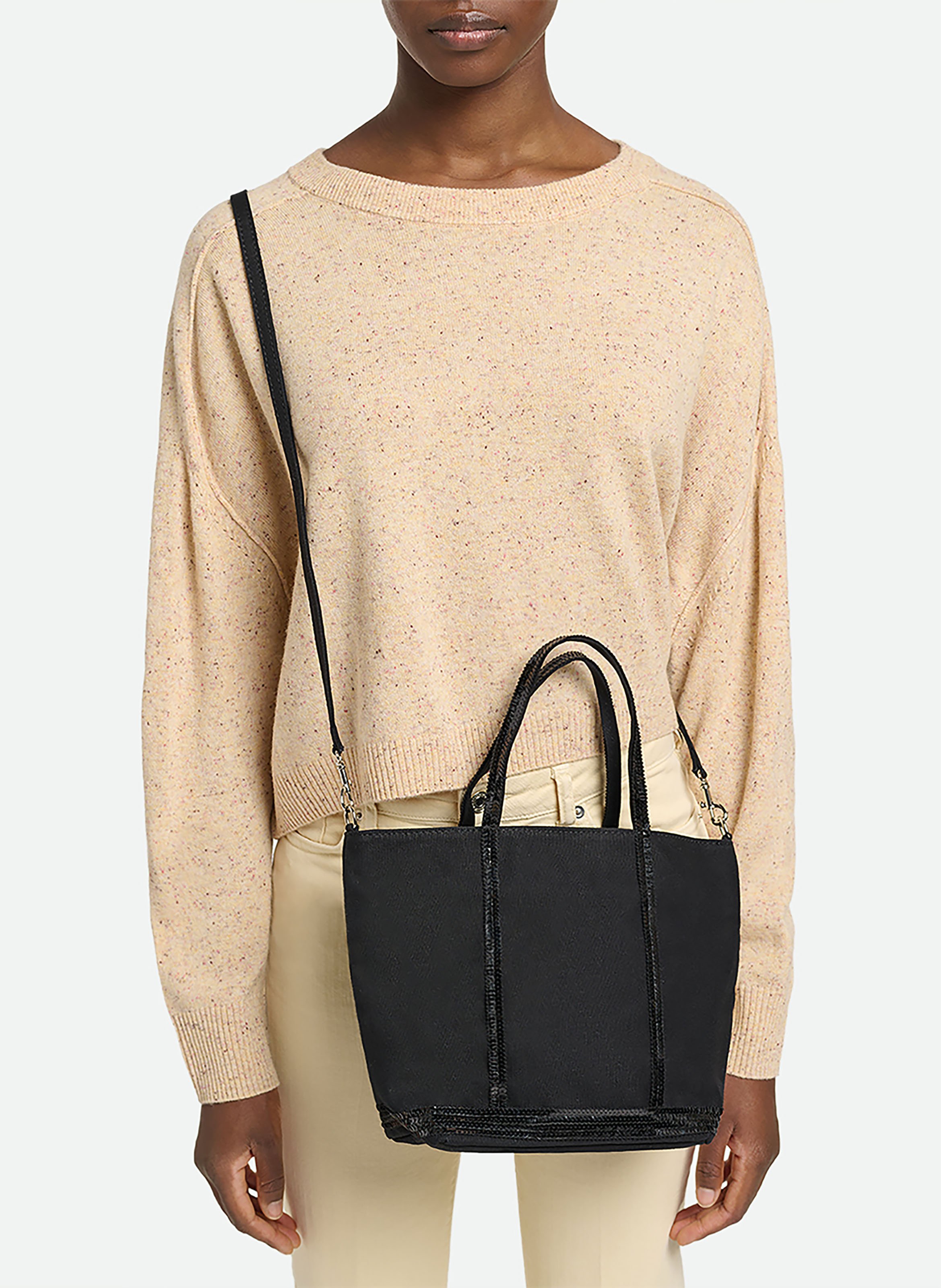 Cabas s zippé en toile VANESSA BRUNO Noir