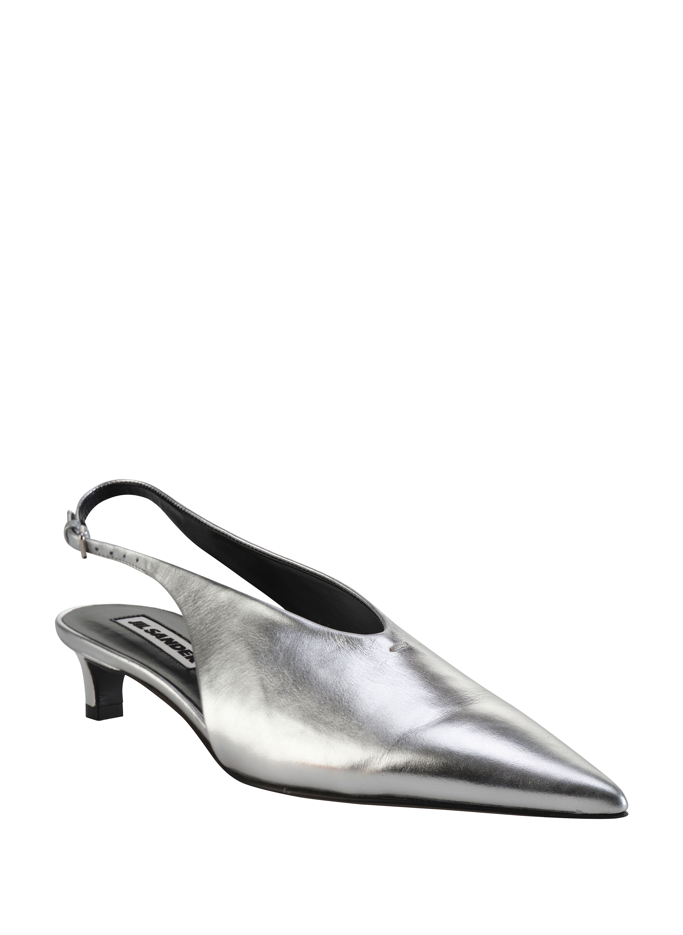 Leather heeled sandals JIL SANDER White