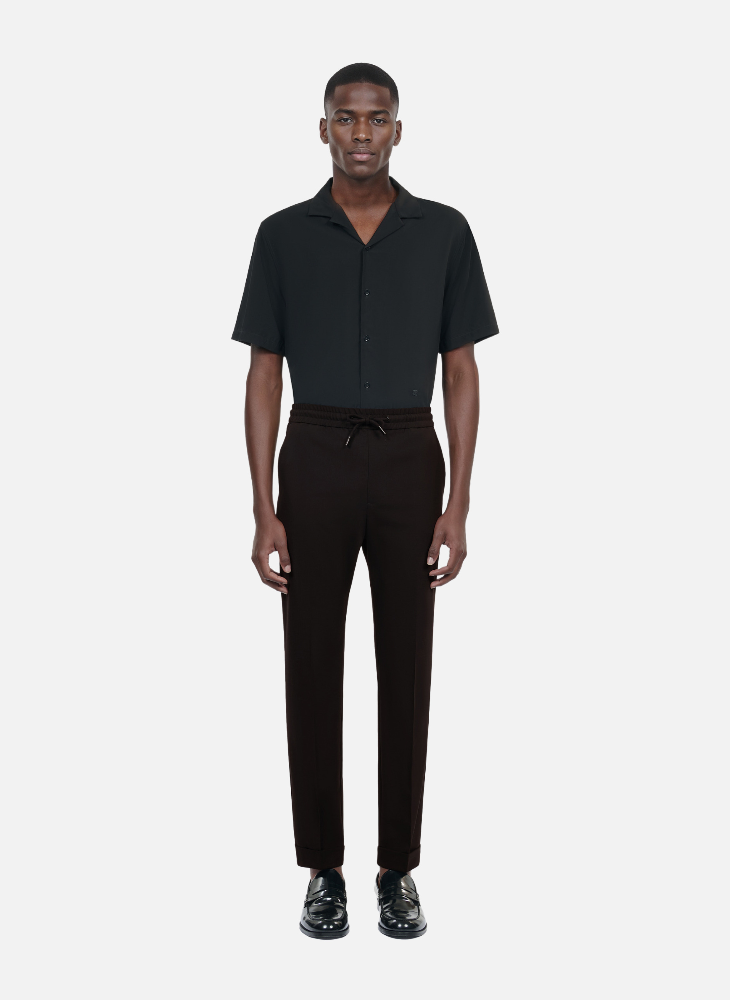 Pantalon en laine coupe droite THE KOOPLES Noir