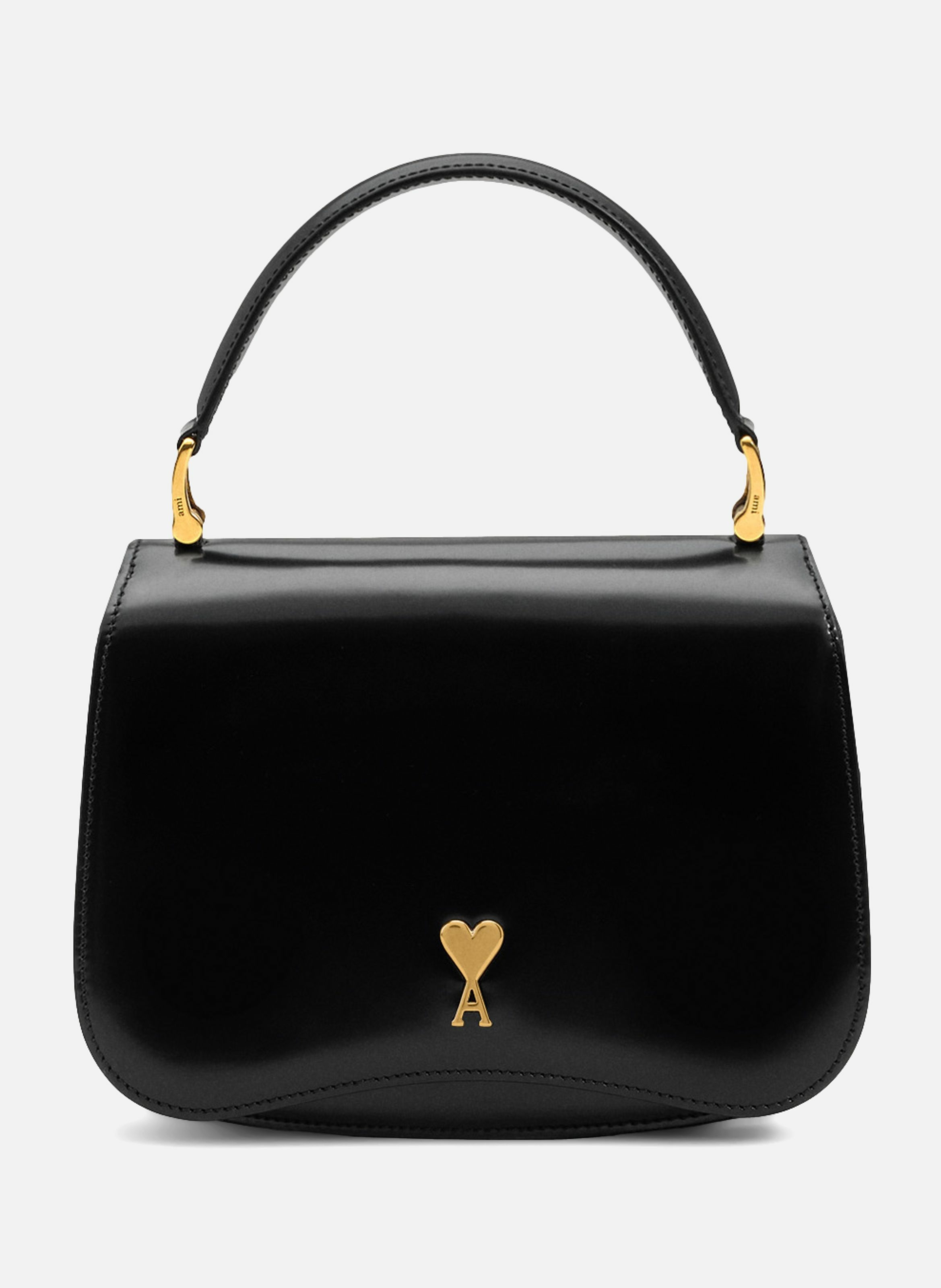 Sac Top Handle Paris Paris En Cuir Glacé unisexe AMI PARIS Noir