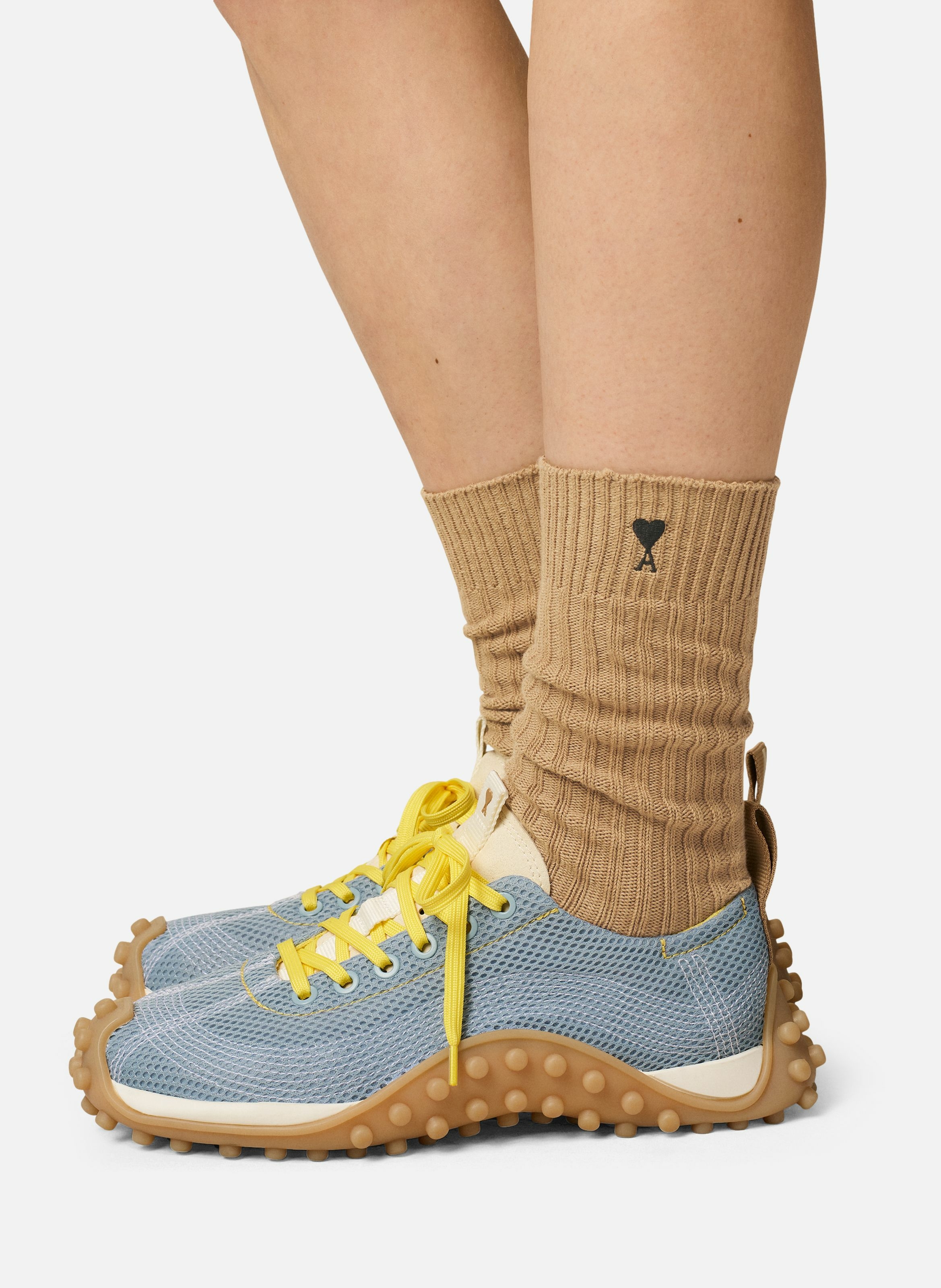 Chaussettes ami de coeur noir unisexes en coton AMI PARIS Marron