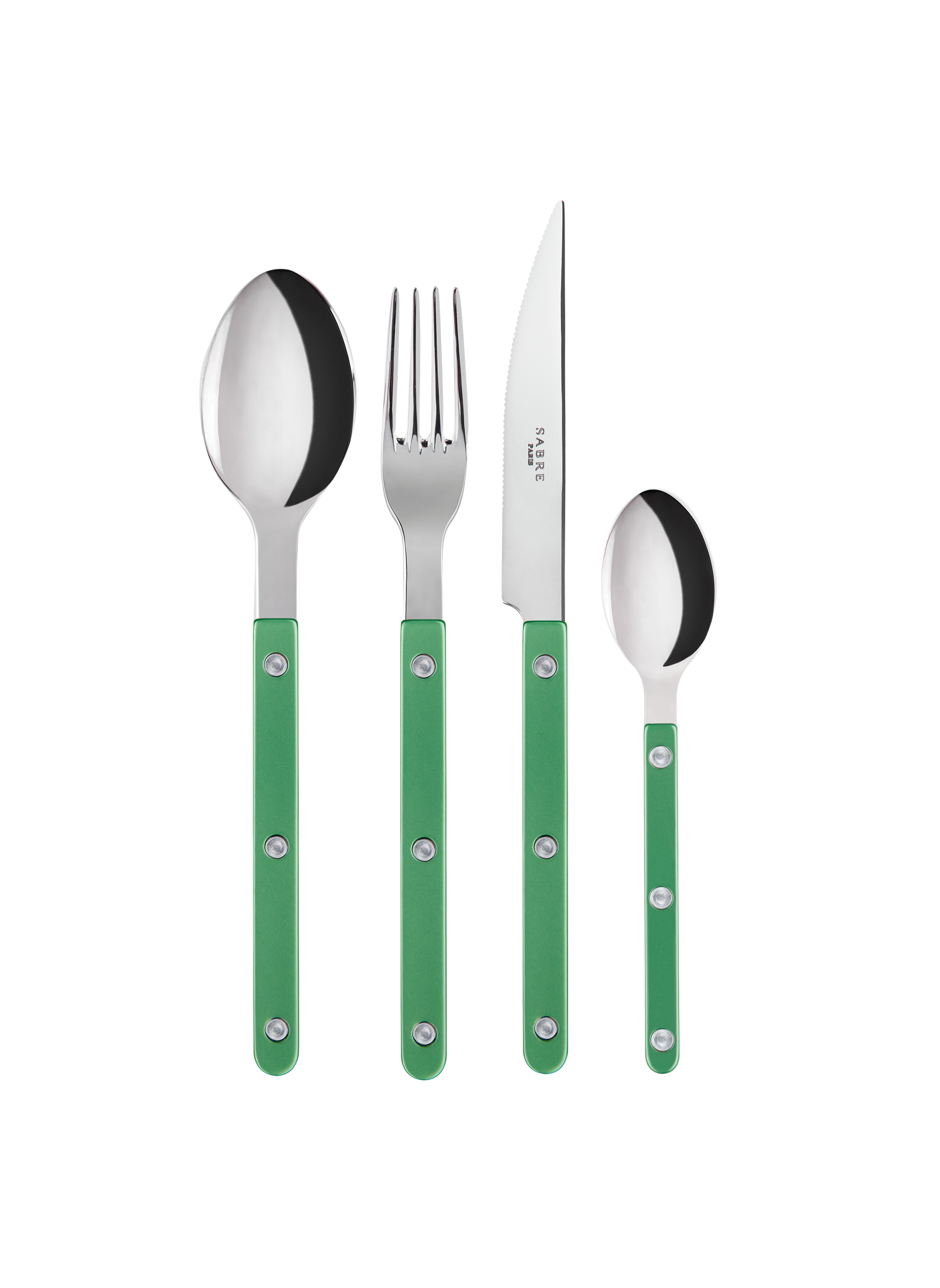 Set de 4 couverts de table, bistrot pearly SABRE PARIS Vert