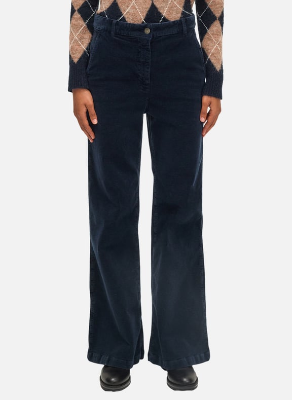 Pantalon flare en velours côtelé - cloria Bleu by PABLO PABLO Pantalon flare en velours côtelé - cloria Bleu