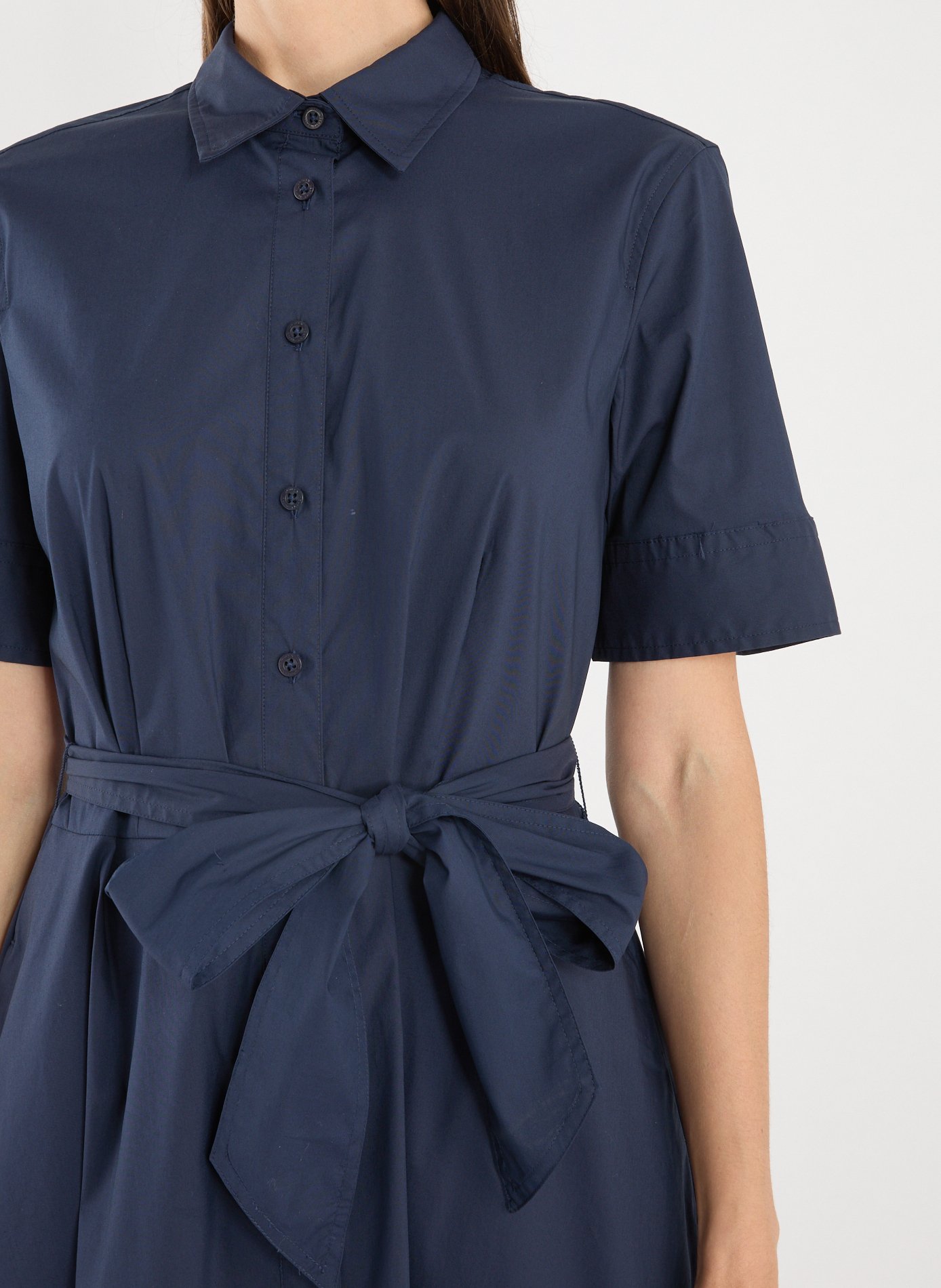 Midi dress with belt LAUREN Blue