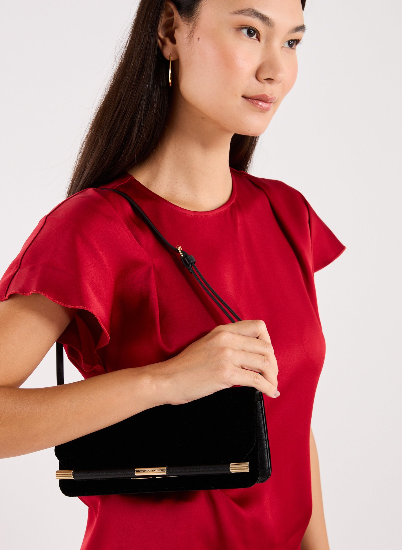 Pochette en velours  VICTORIA BECKHAM Noir