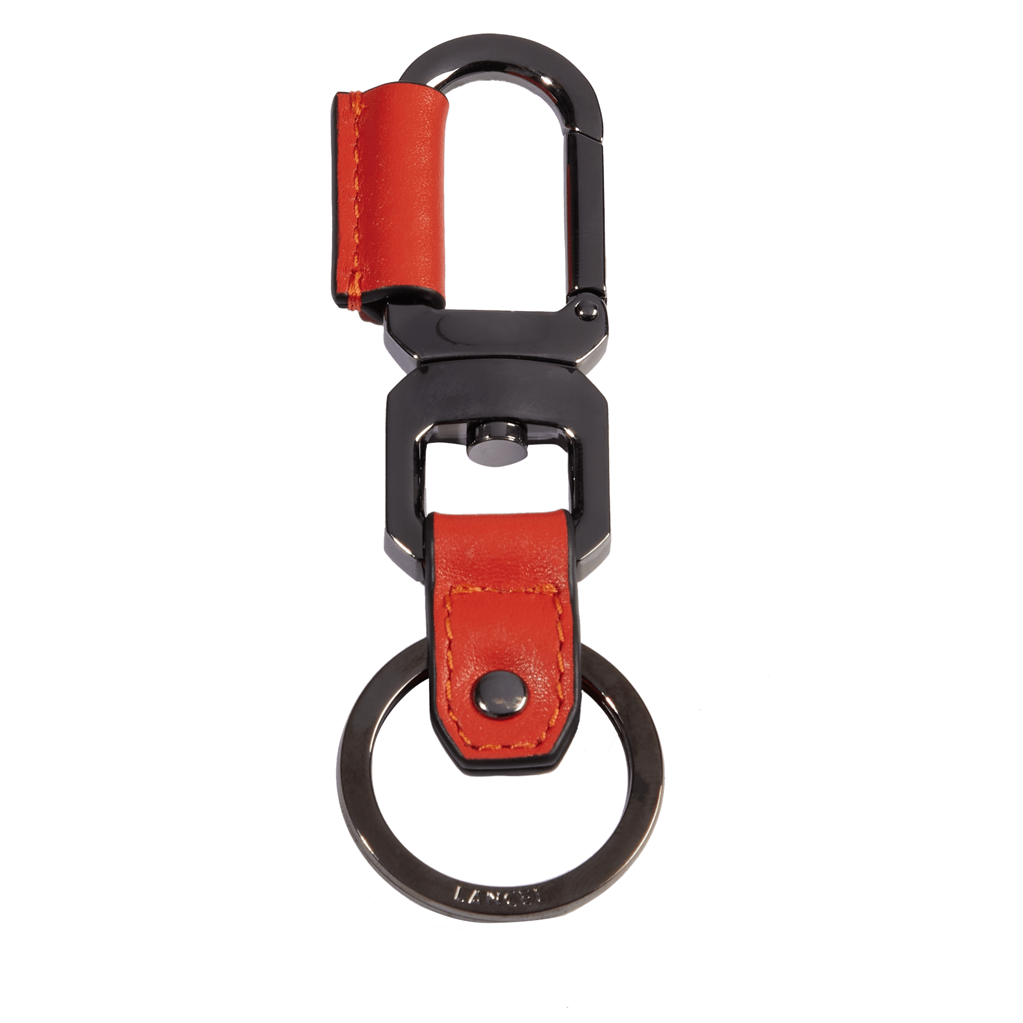 Porte-clés mousqueton charlie de lancel en cuir LANCEL Orange