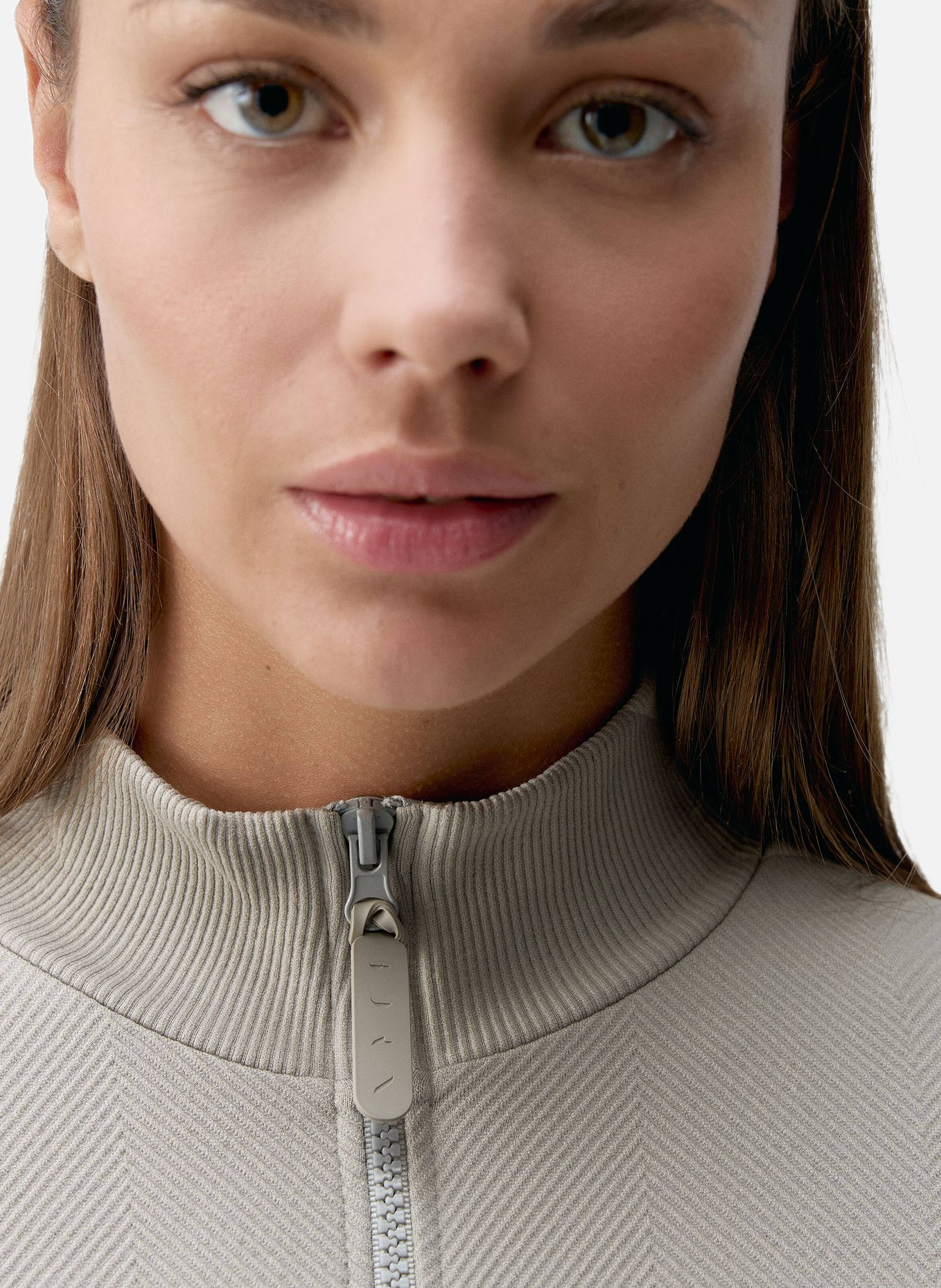 Veste de sport zippée seamless athleisure gita Beige
