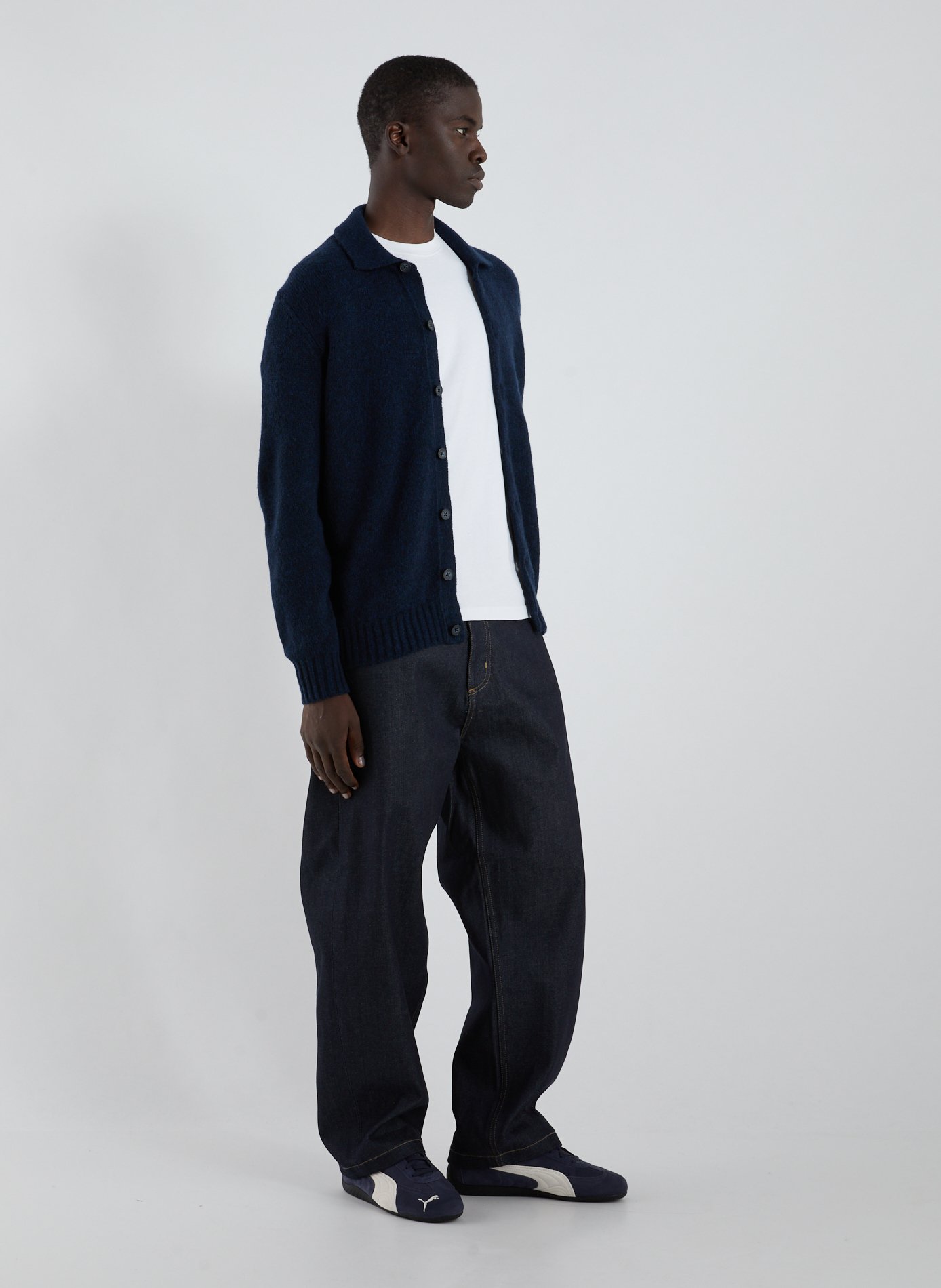 Mixed wool cardigan NN.07 Blue