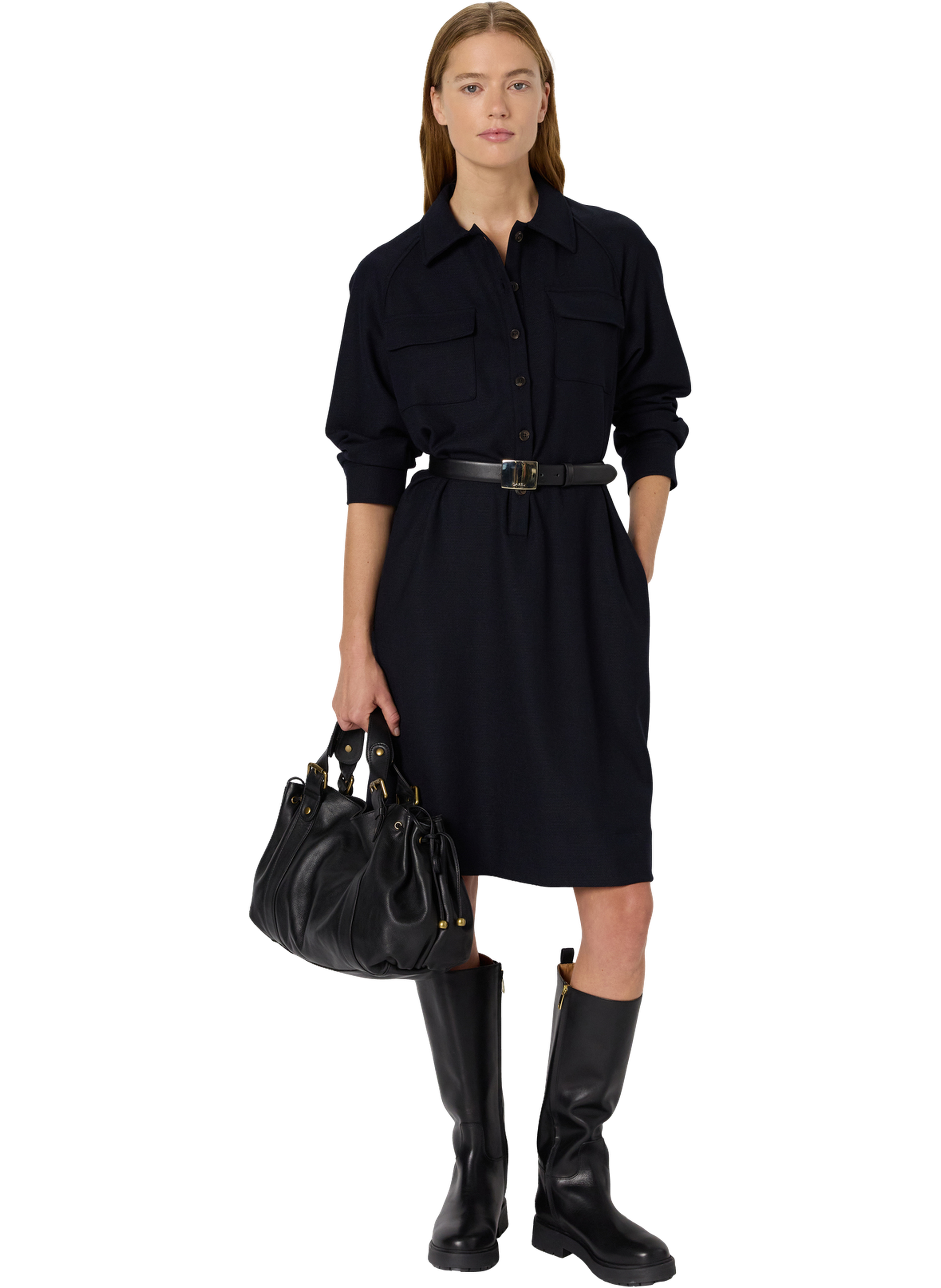 Robe courte à col chemise - lea GERARD DAREL Bleu