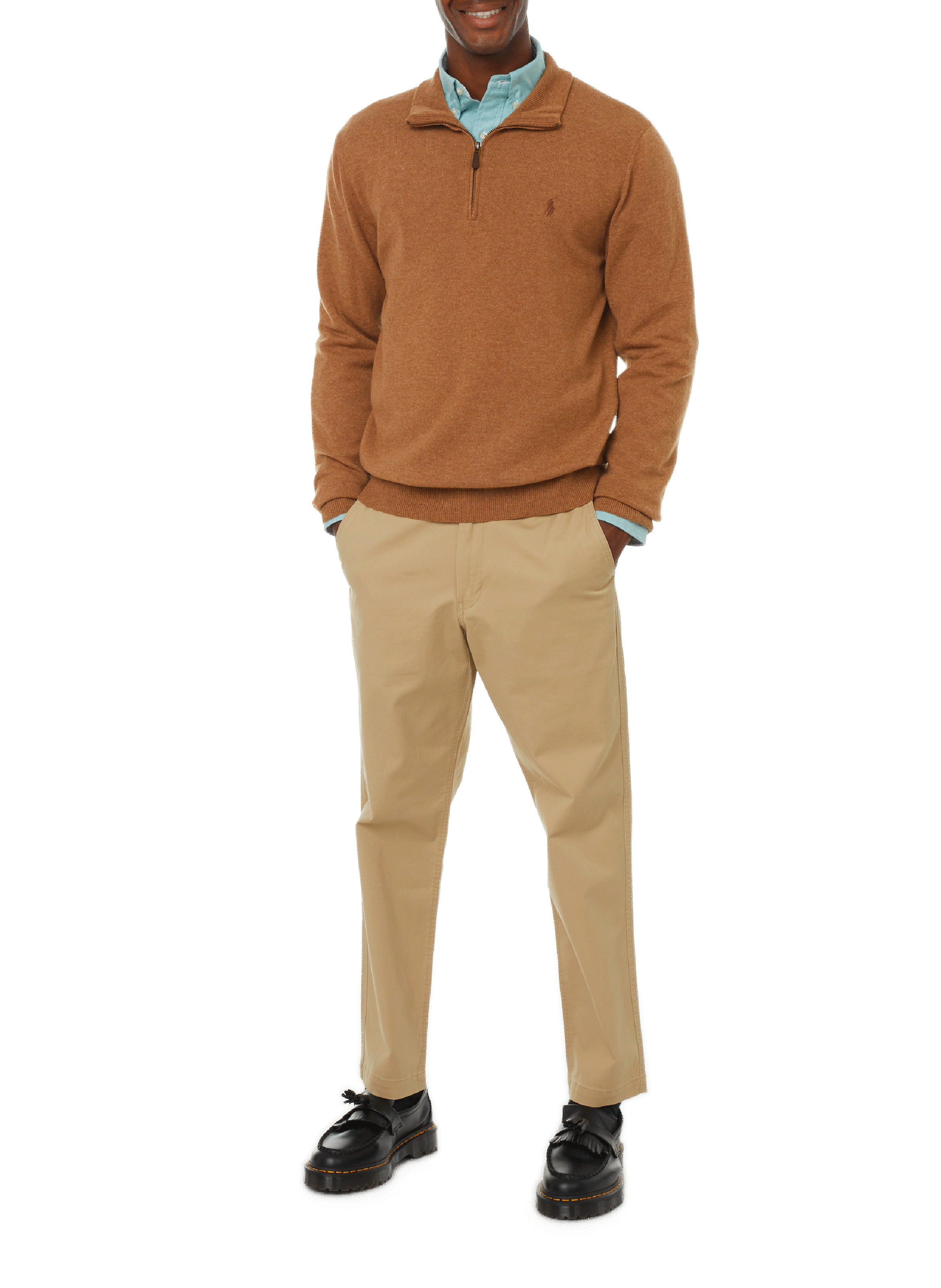 Wool zip-neck jumper POLO RALPH LAUREN Brown