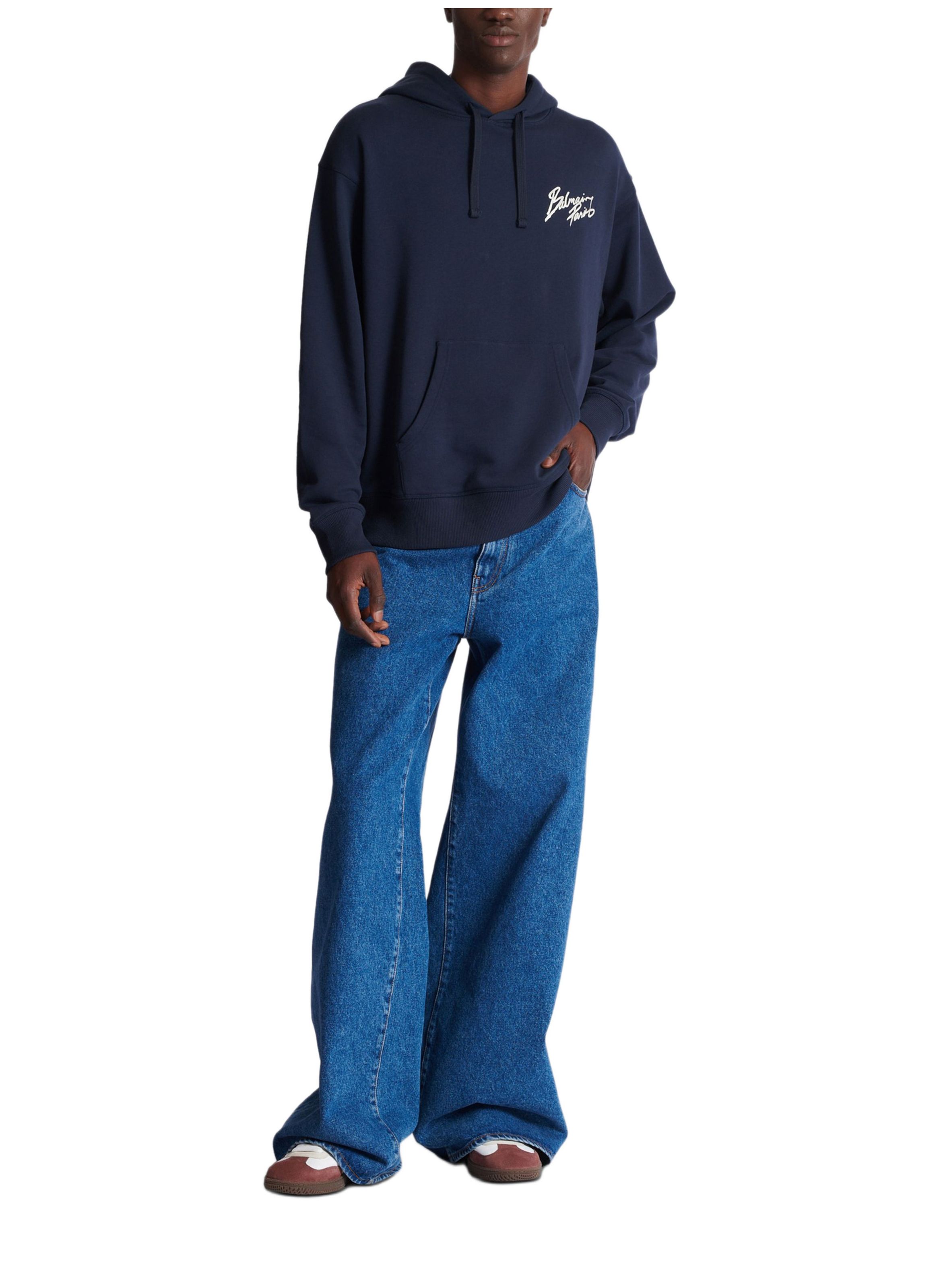 Hoodie à imprimé BALMAIN Bleu