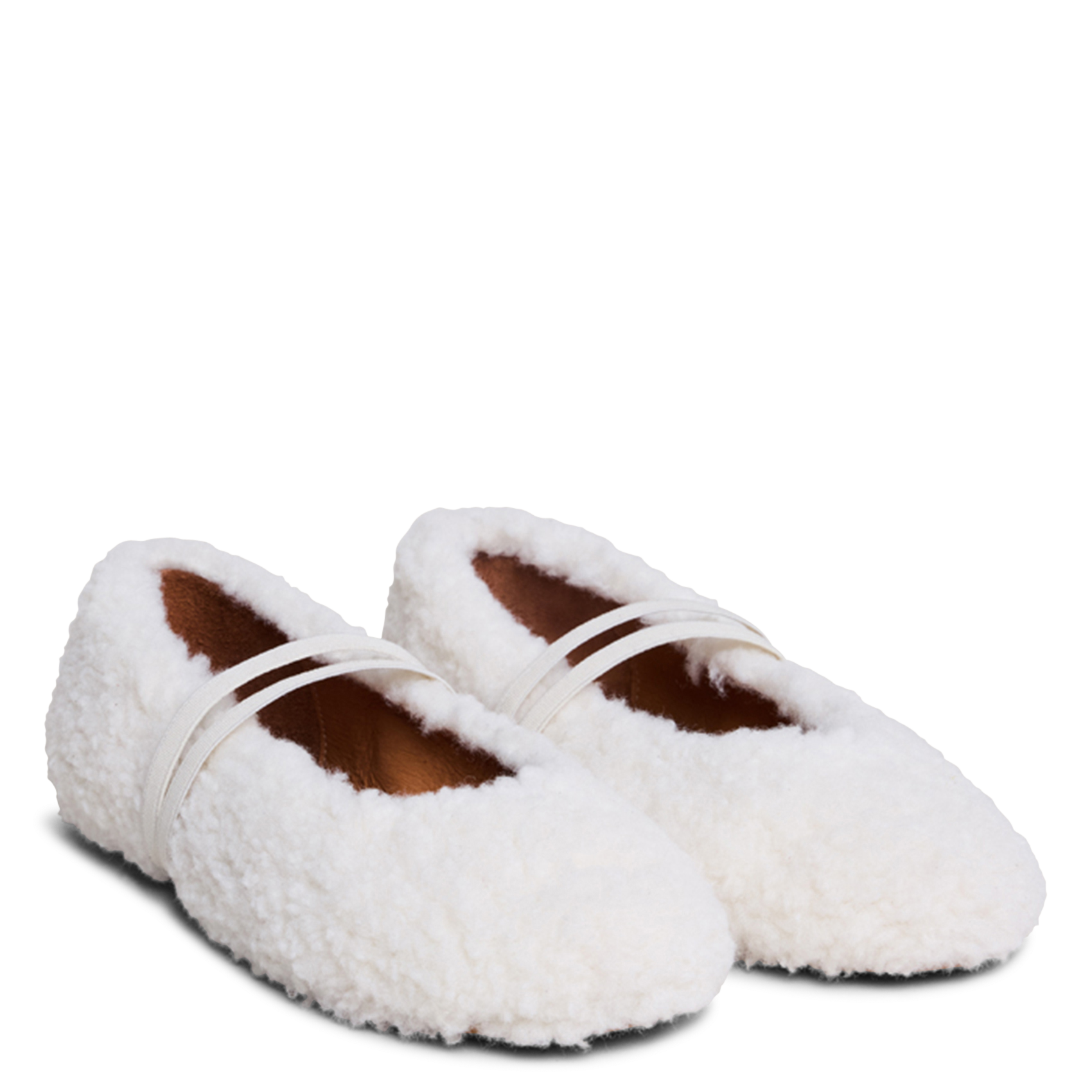 Ballerines effet fourrure duvet JONAK Blanc