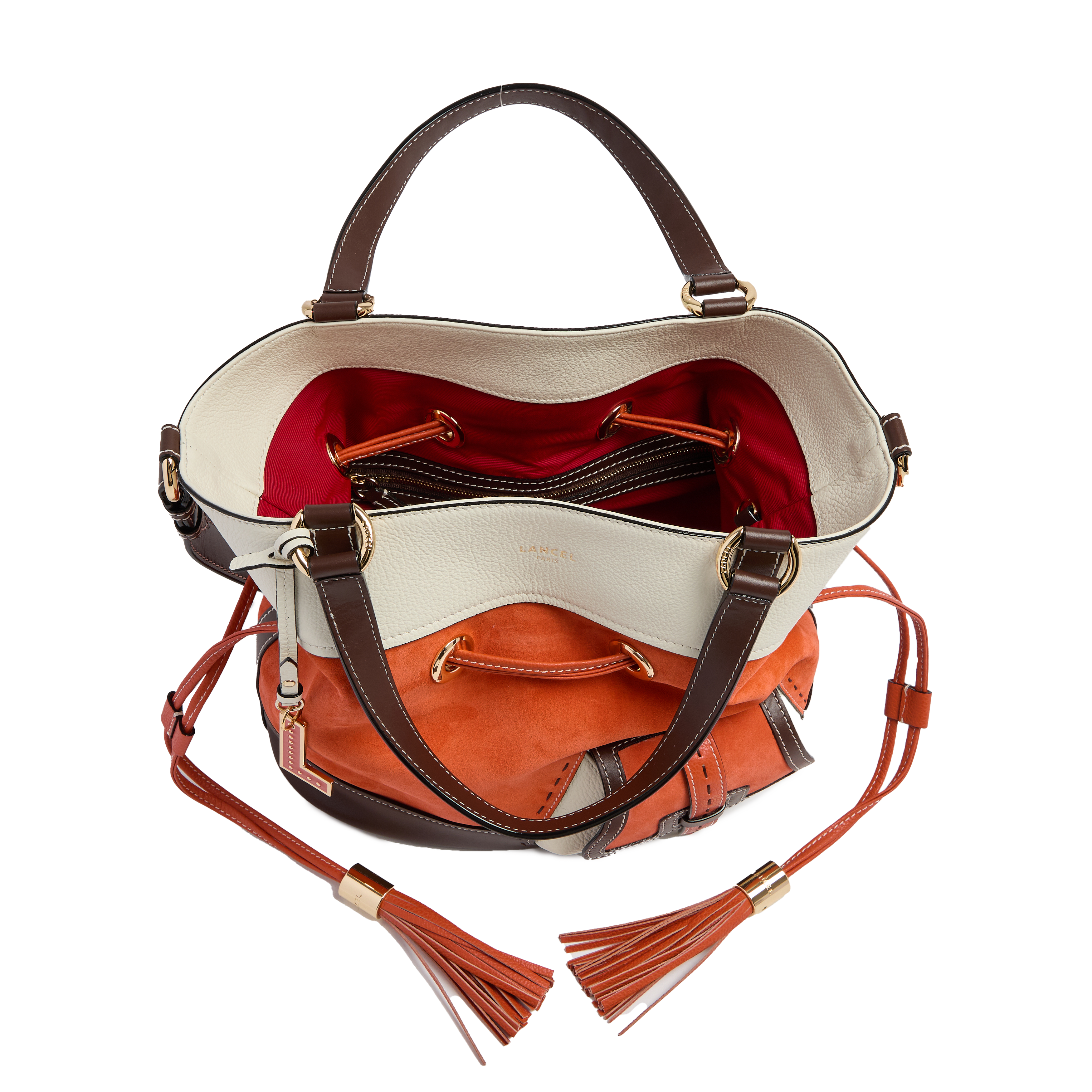 Sac seau m premier flirt de lancel en cuir LANCEL Orange