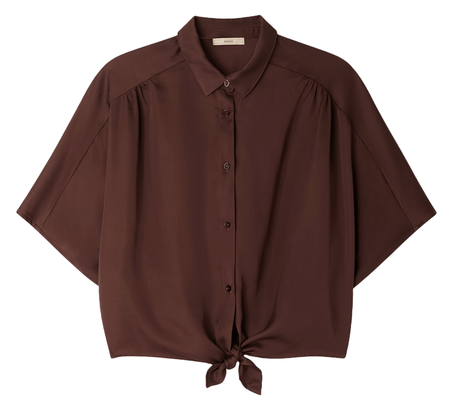 Chemise droite col classique alfassa night SESSUN Marron