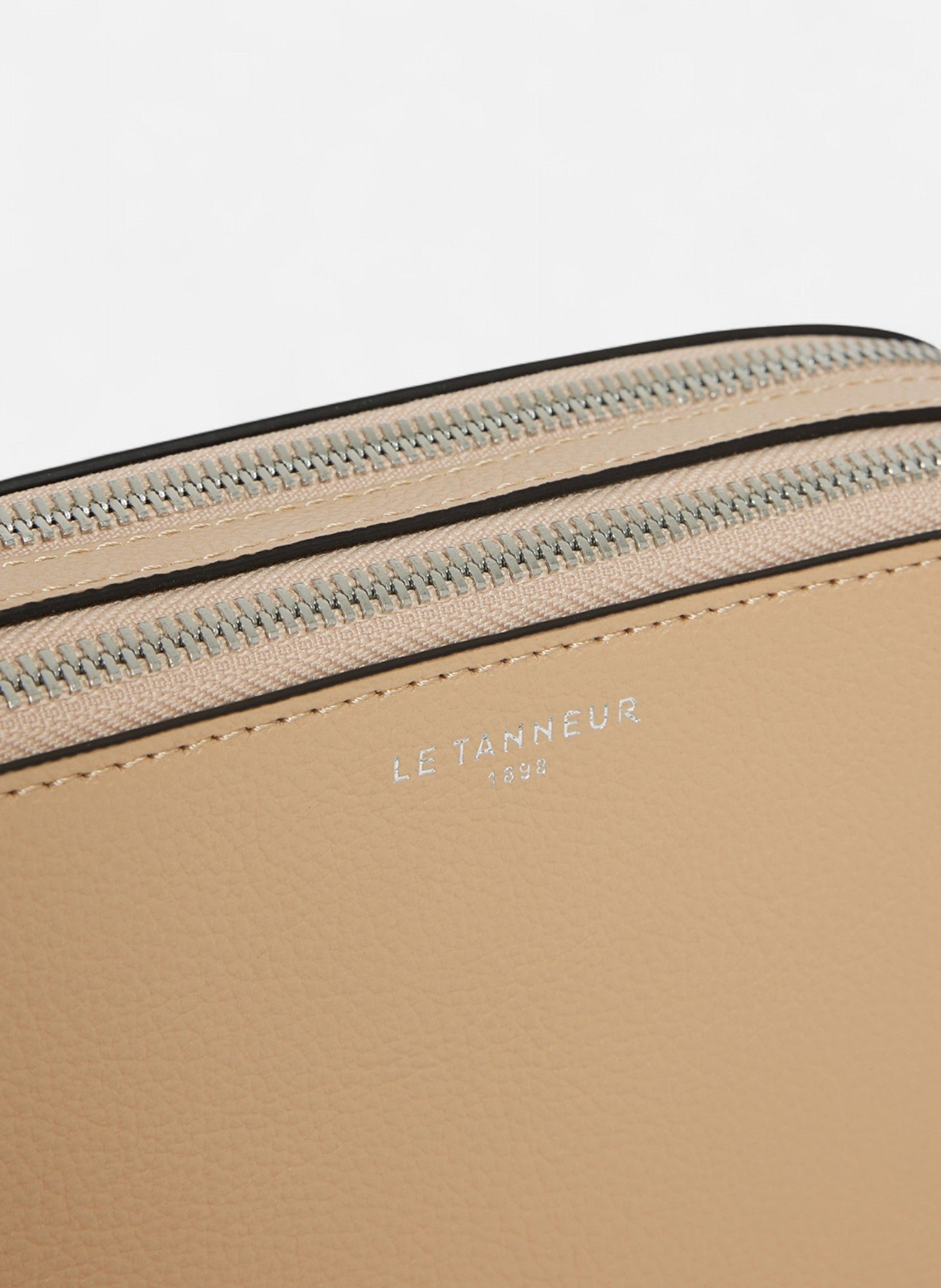 Petite sacoche 2 compartiments emile en cuir grainé LE TANNEUR Beige