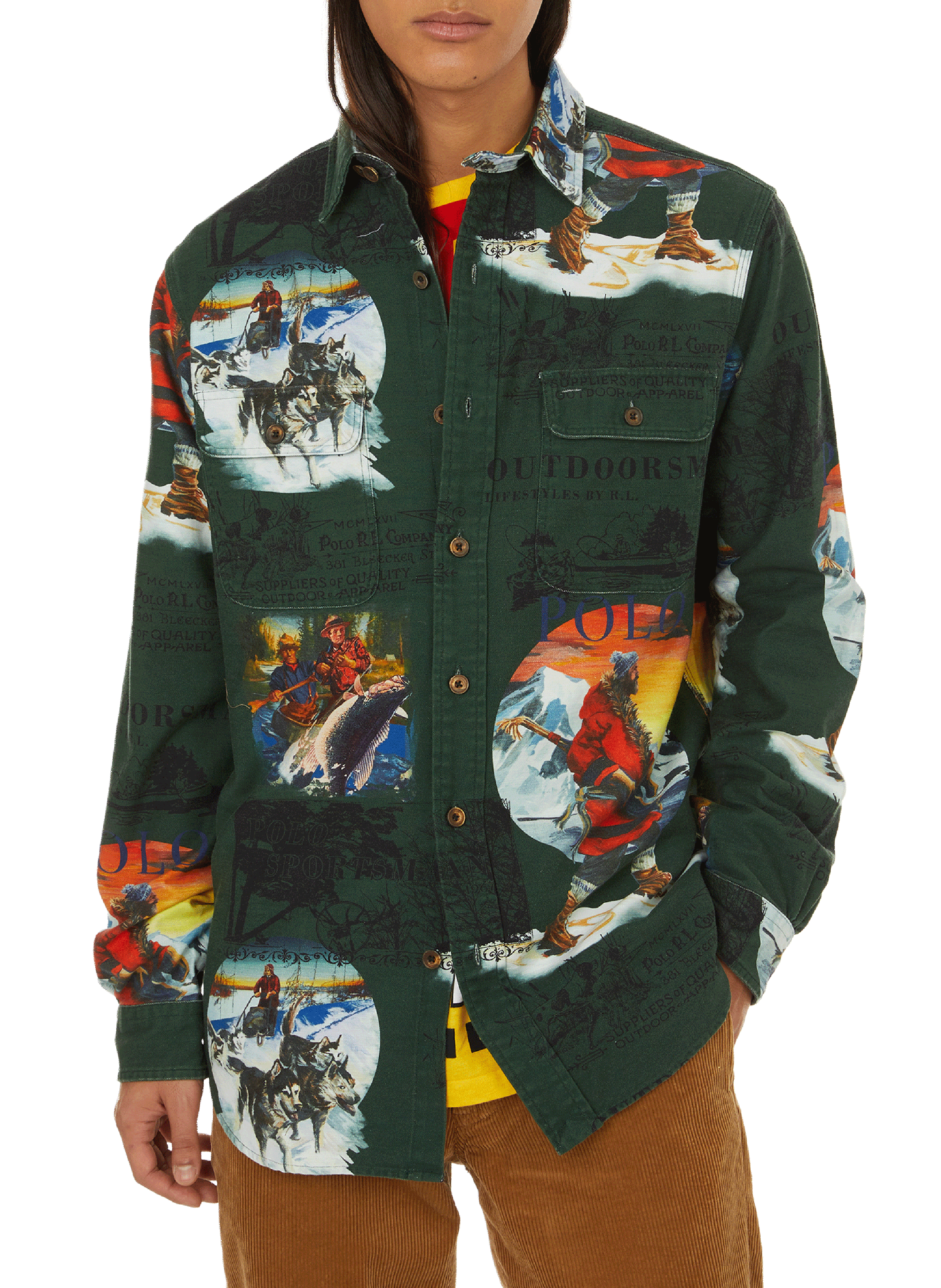 POLO RALPH LAUREN Chemise à imprimé en coton  Vert