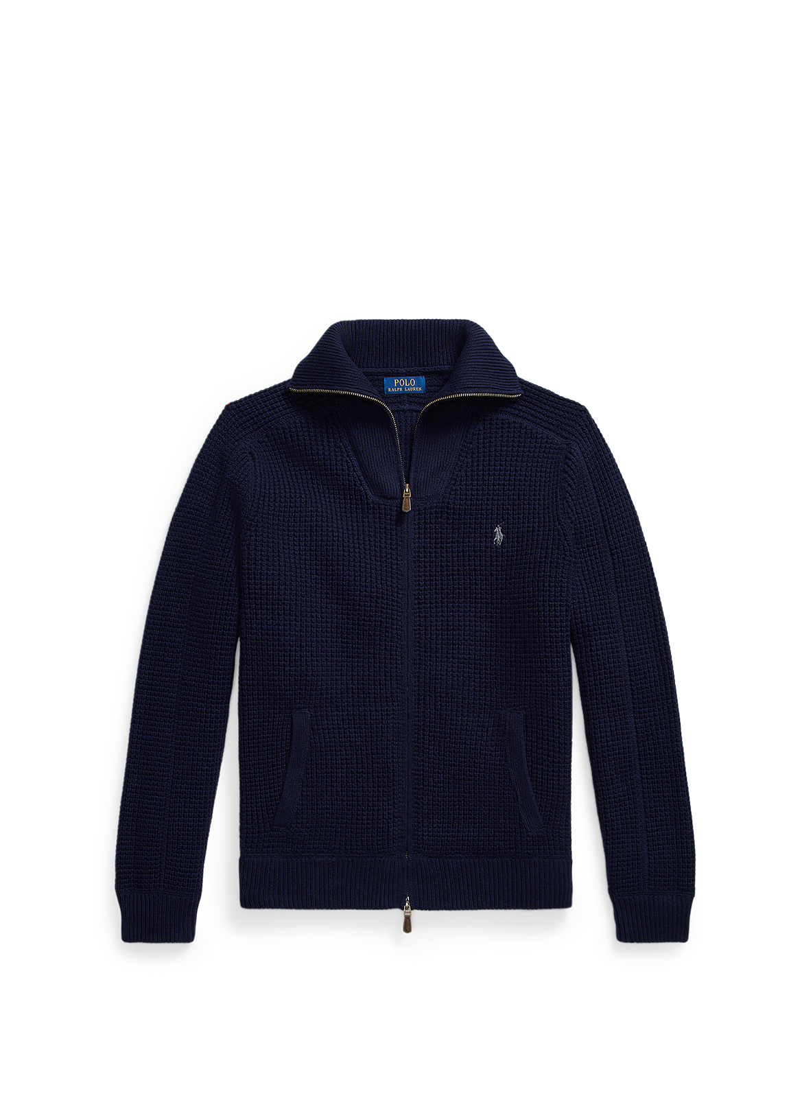 Zip-up high-neck knitted vest POLO RALPH LAUREN Blue