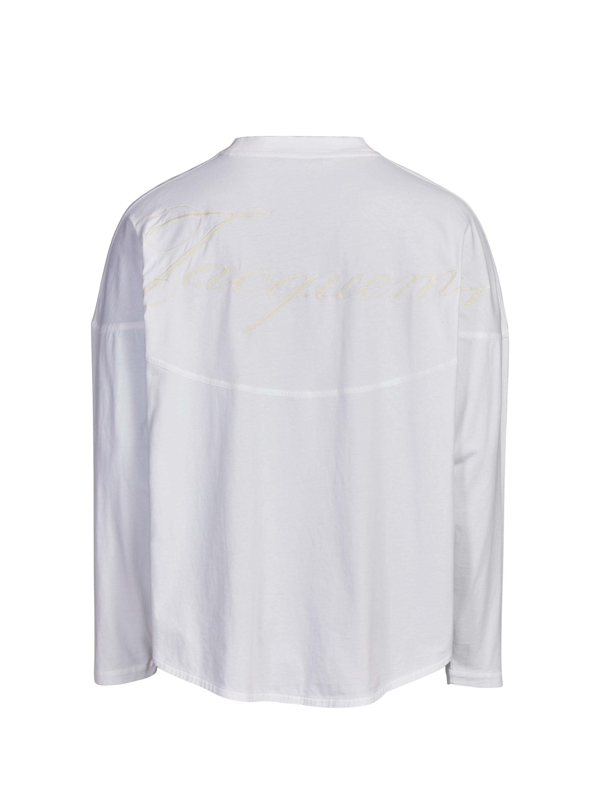 T-shirt large à manches longues en coton JACQUEMUS Blanc