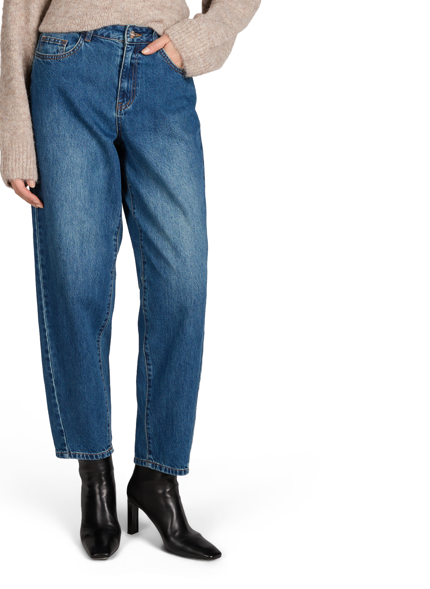 Wide-leg cotton jeans OBJECT Blue
