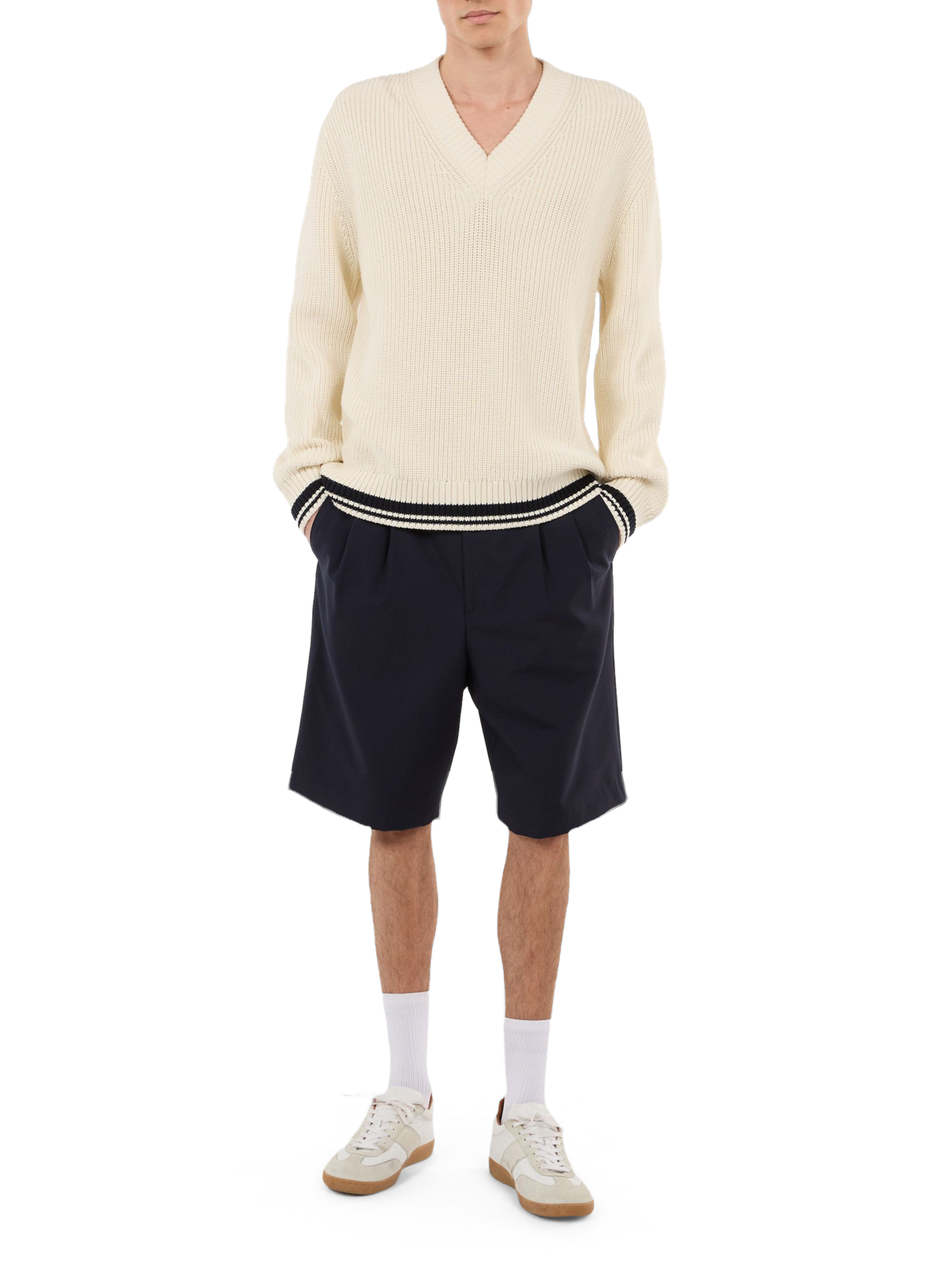 V-neck cotton sweater SAISON 1865 Beige