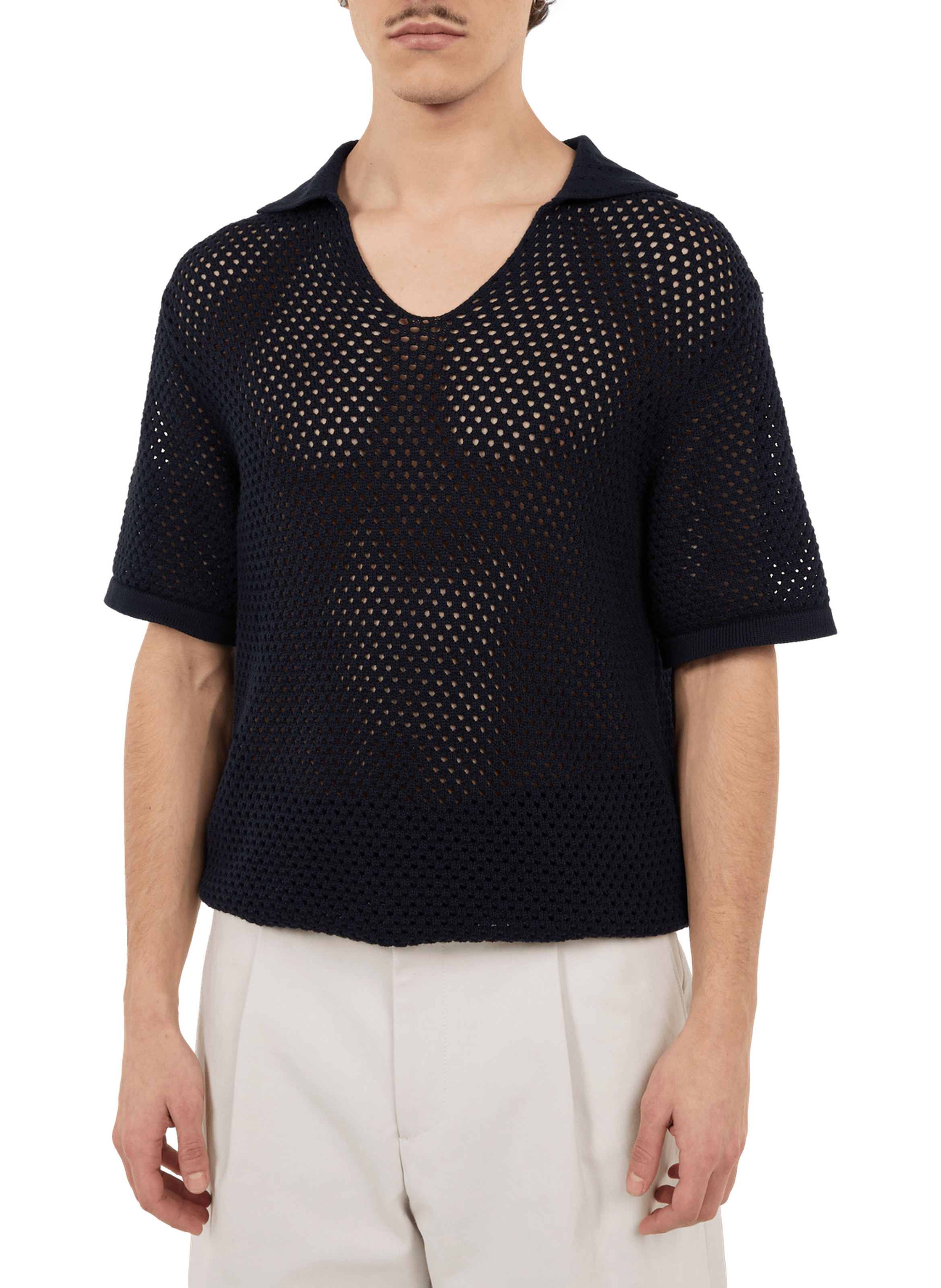 Short-sleeved cotton polo polo SAISON 1865 Blue