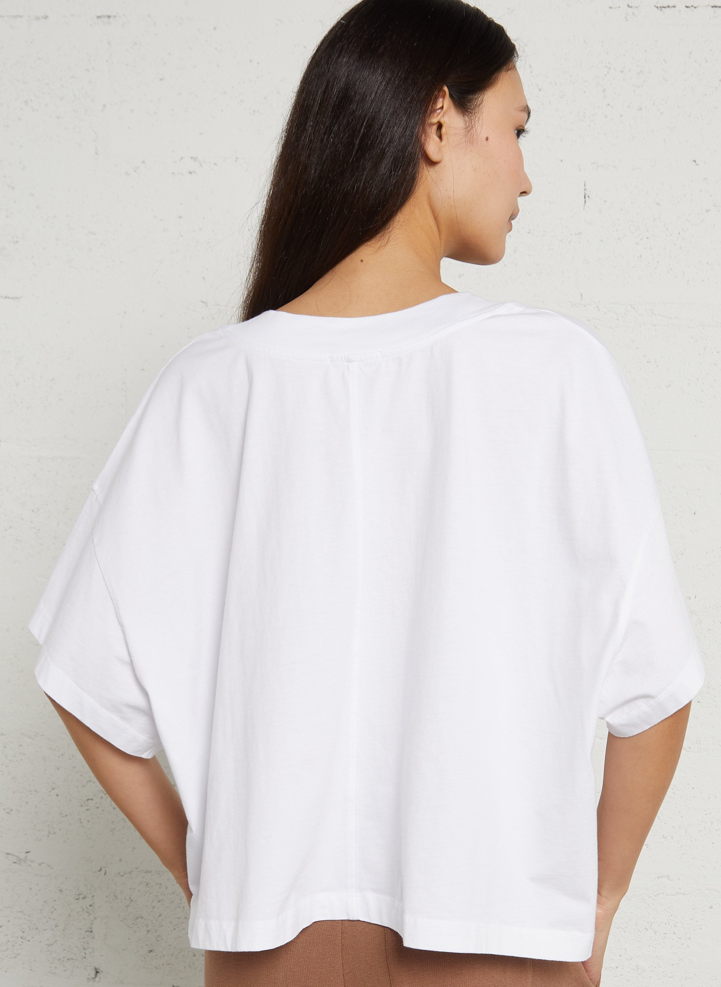 Tee-shirt oversize col rond en coton gixy AMERICAN VINTAGE Blanc