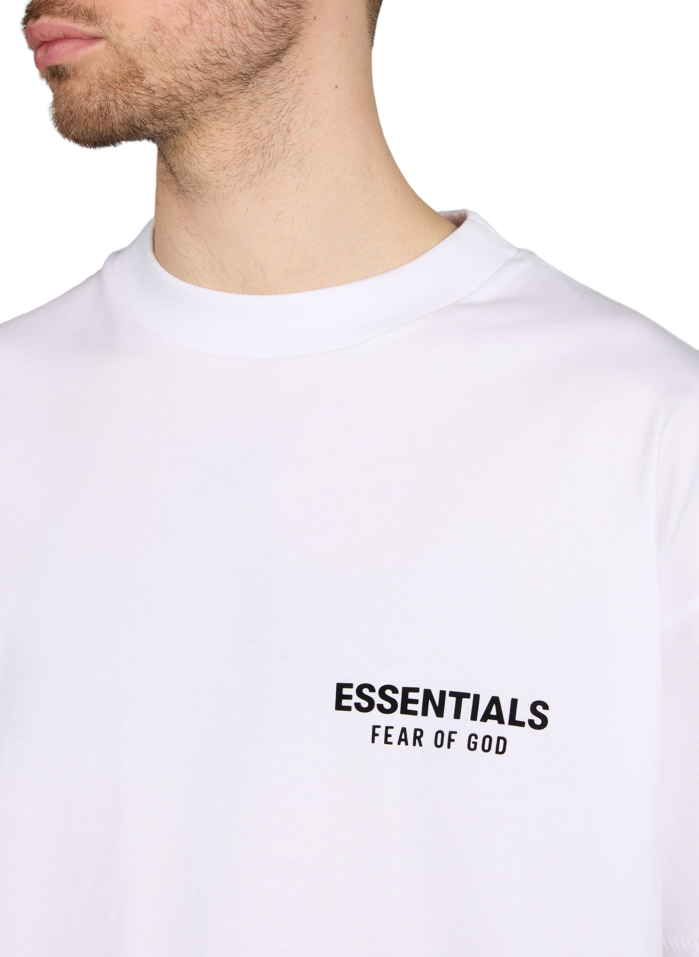 Oversized cotton brand t-shirt FEAR OF GOD ESSENTIALS Beige